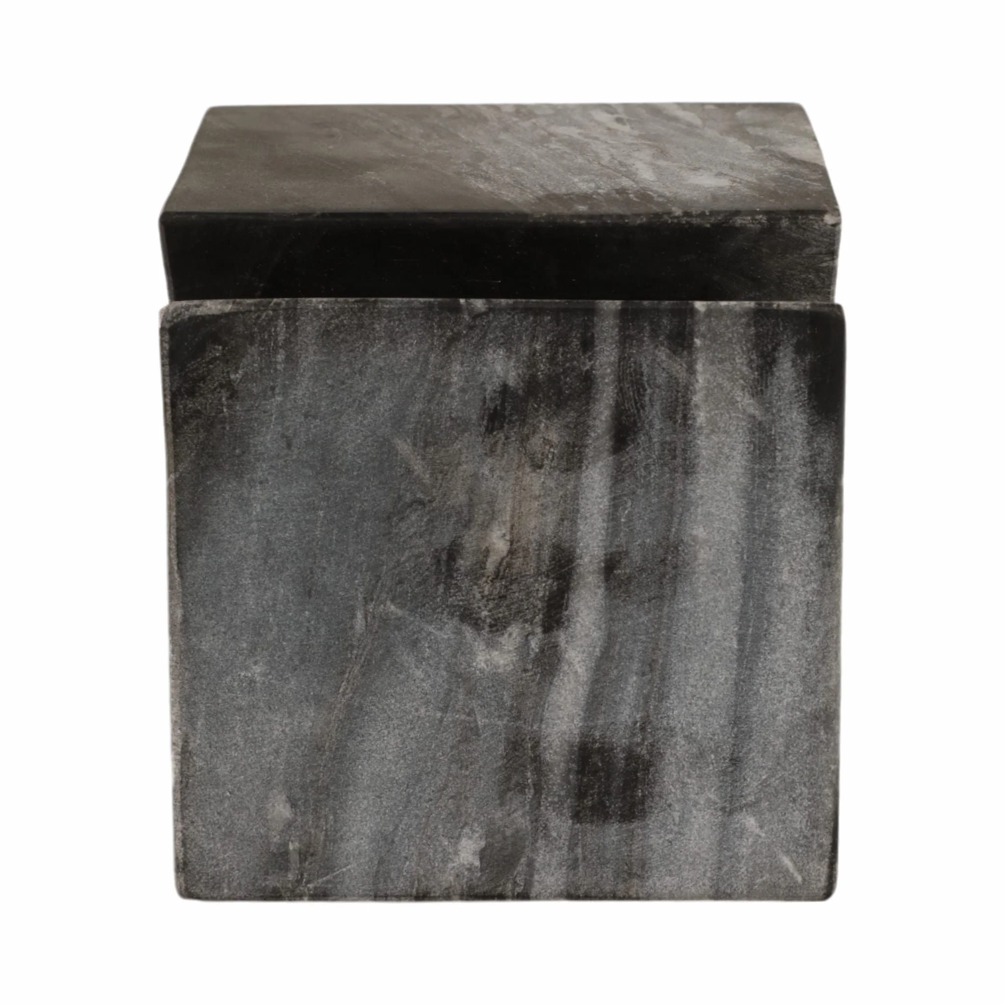 4" Cut Marble Cube, Grey - Image 3