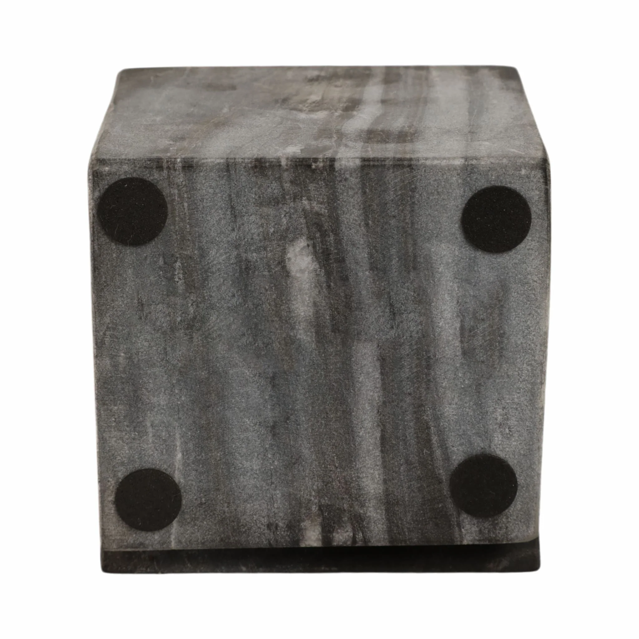 4" Cut Marble Cube, Grey - Image 7