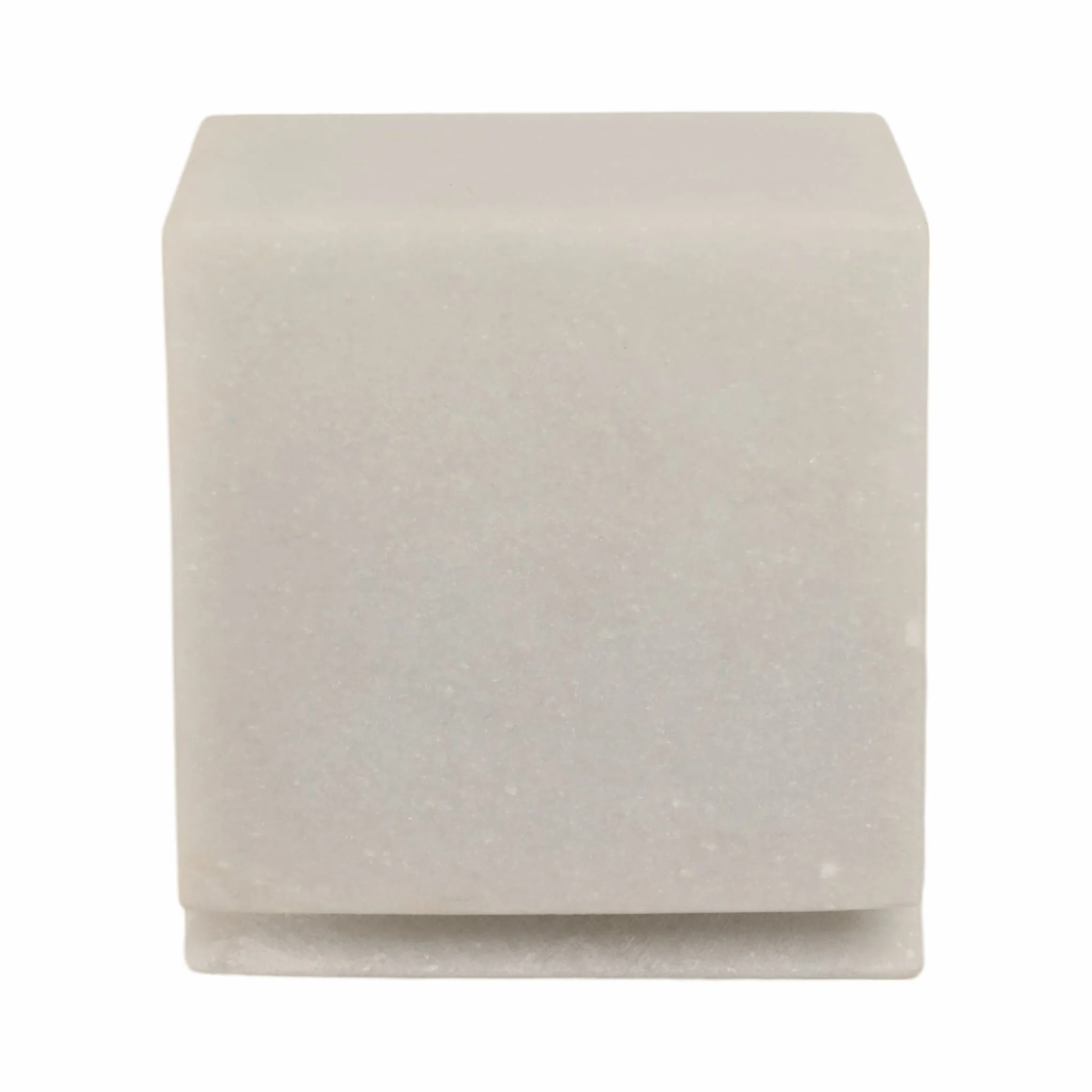 4" Cut Marble Cube, White - Image 3