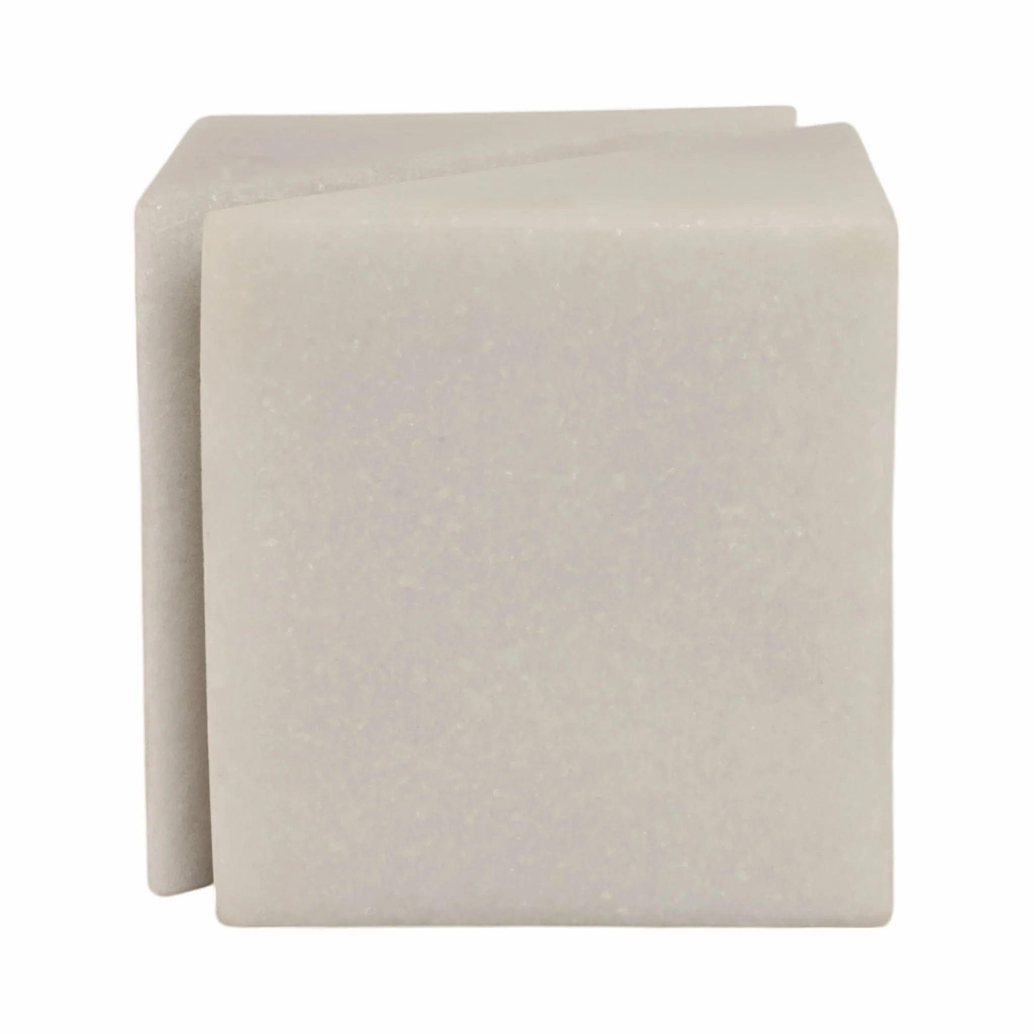 4" Cut Marble Cube, White - Image 6
