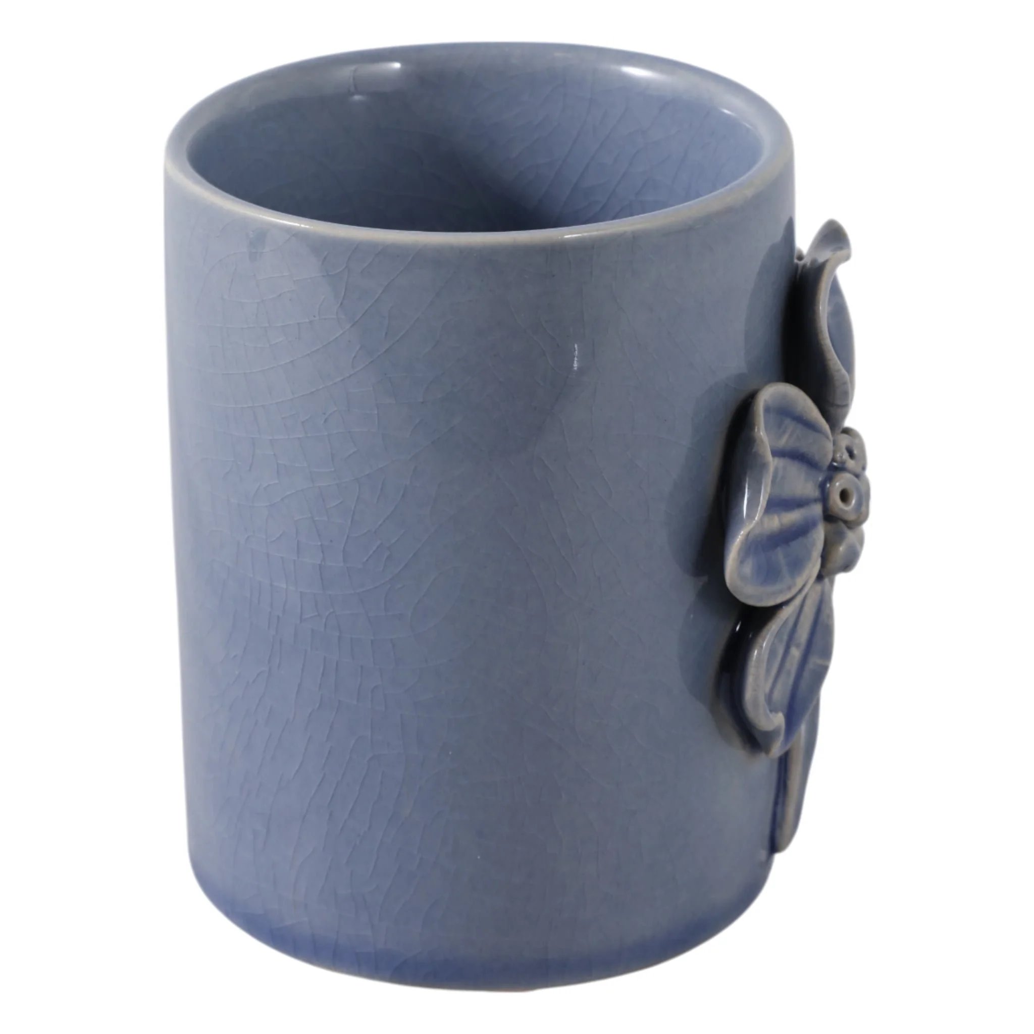 4" Flower Applique Pencil Cup, Blue - Image 3
