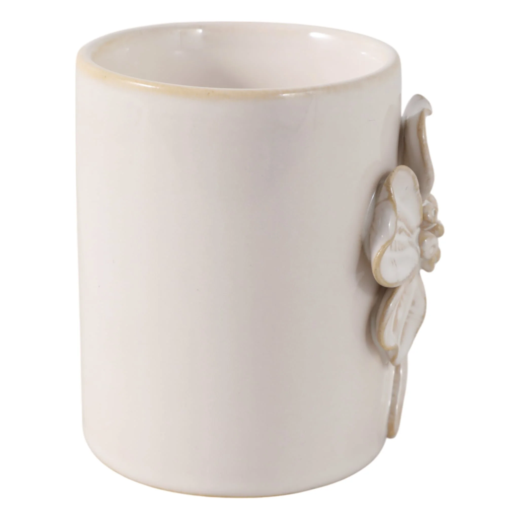 4" Flower Applique Pencil Cup, Ivory - Image 3