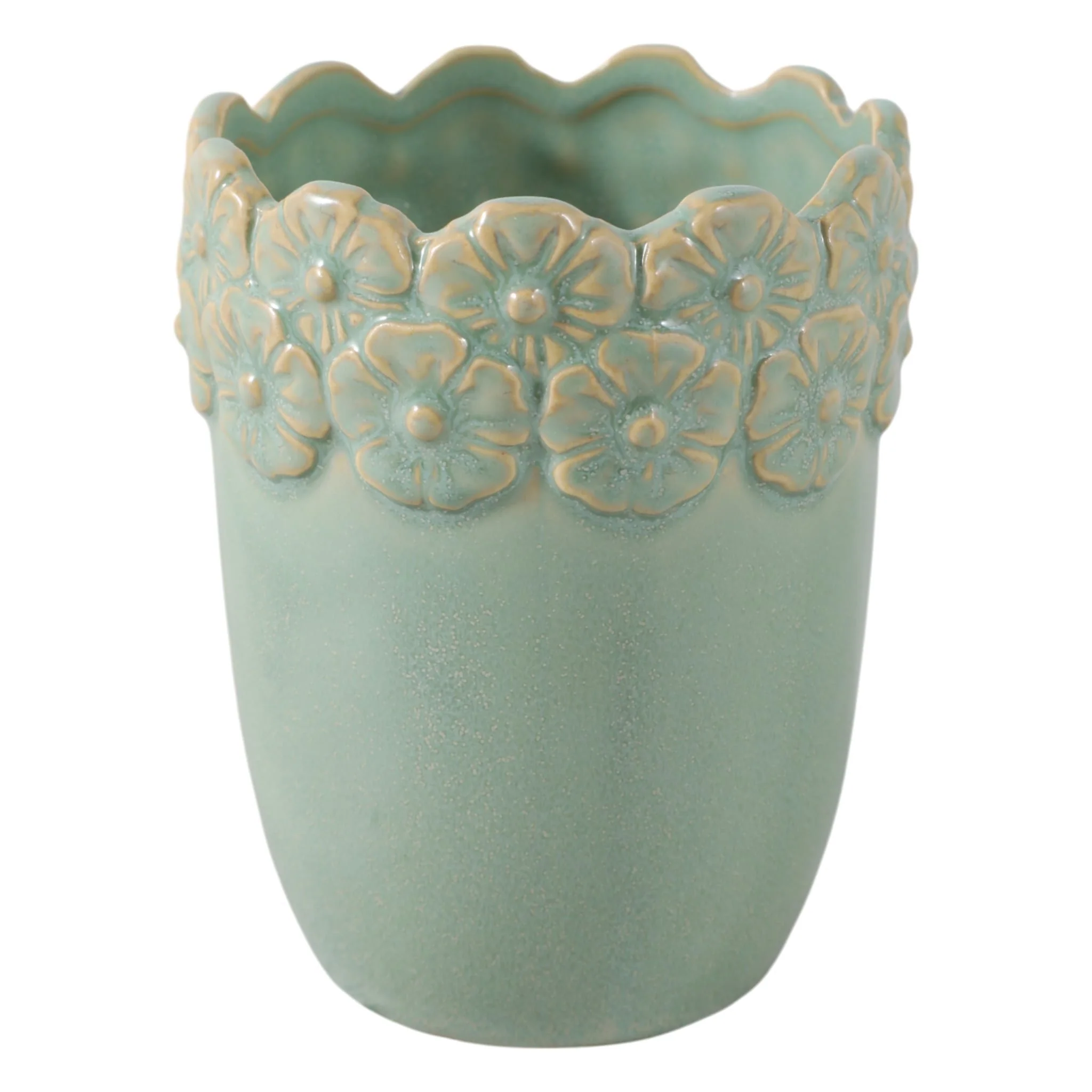 4" Flower Border Pencil Cup, Green - Image 3