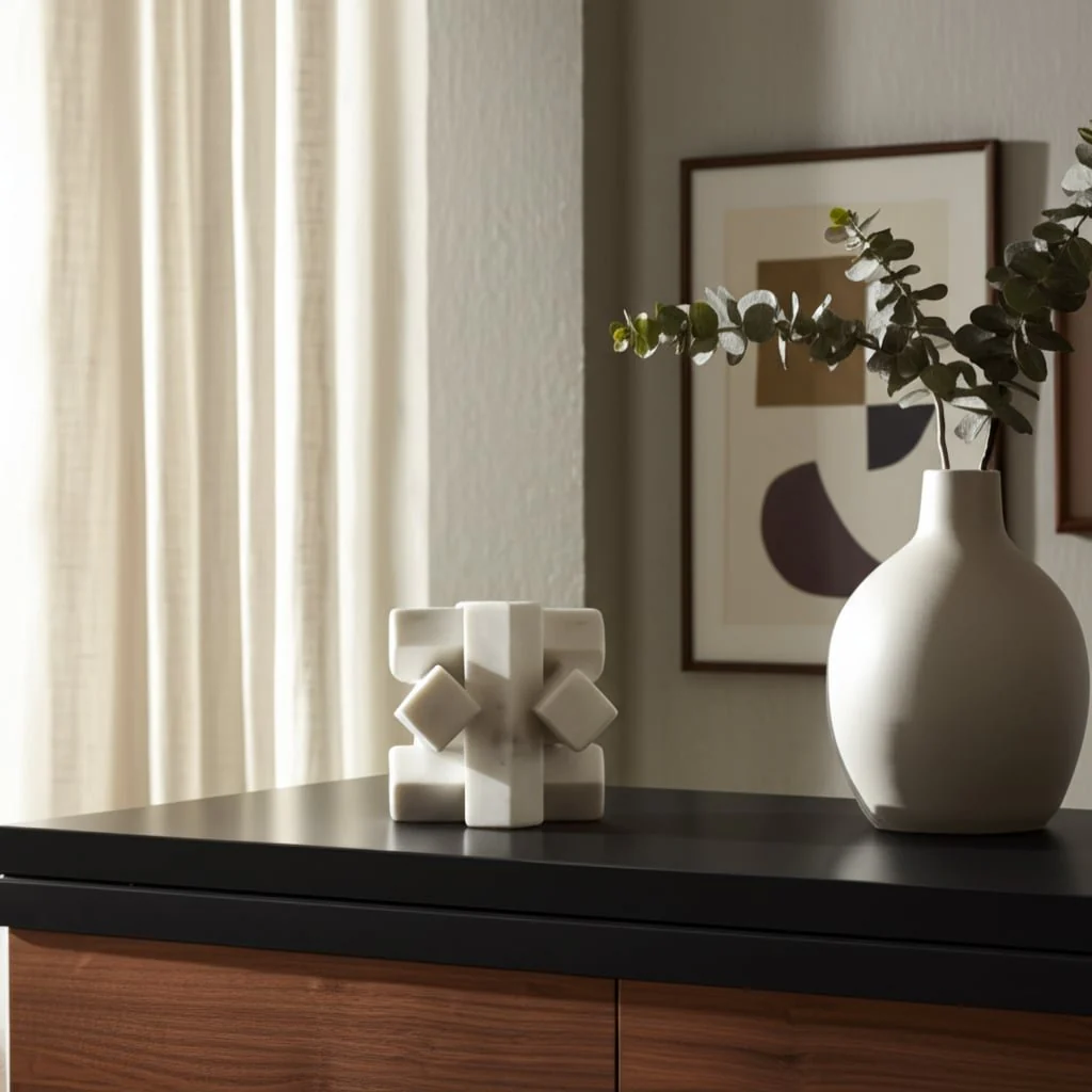4" Marble Geometric Orb, White - Image 10
