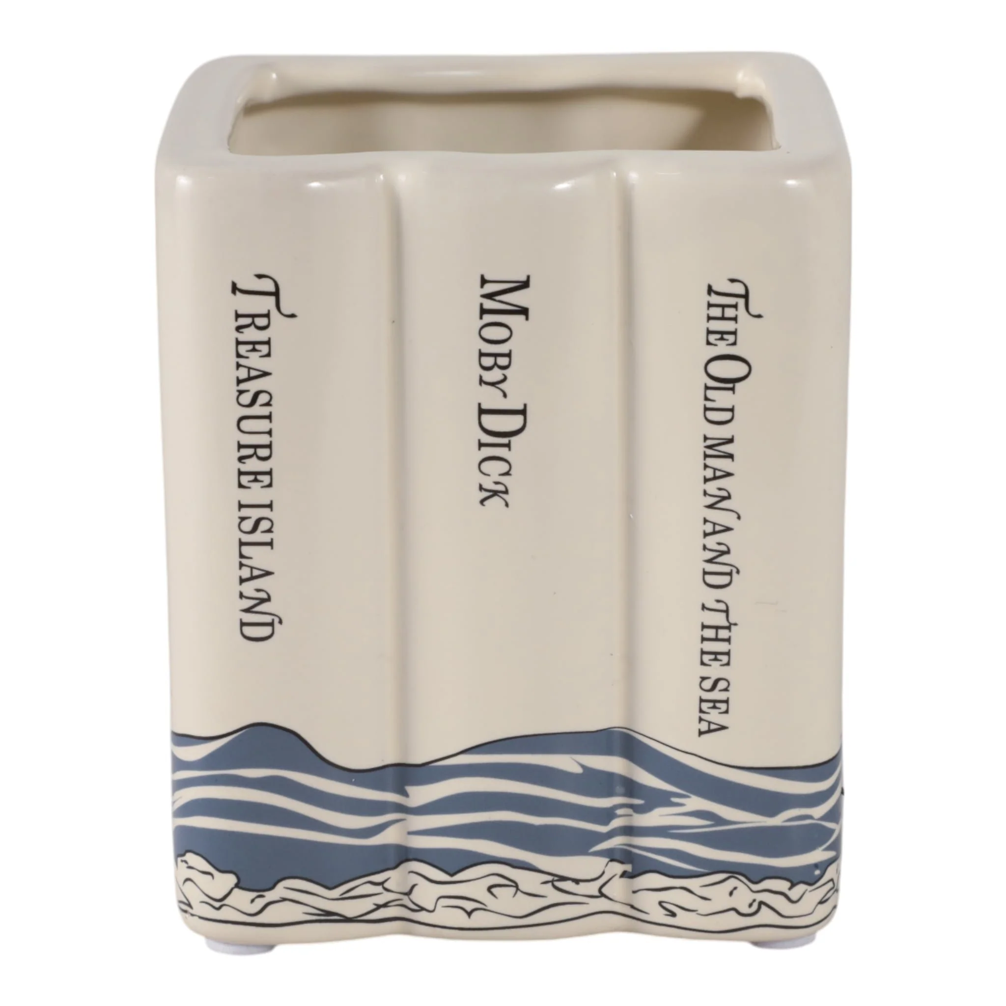 4" Nautical Adventure Books Pencil Cup, Blue - Image 3