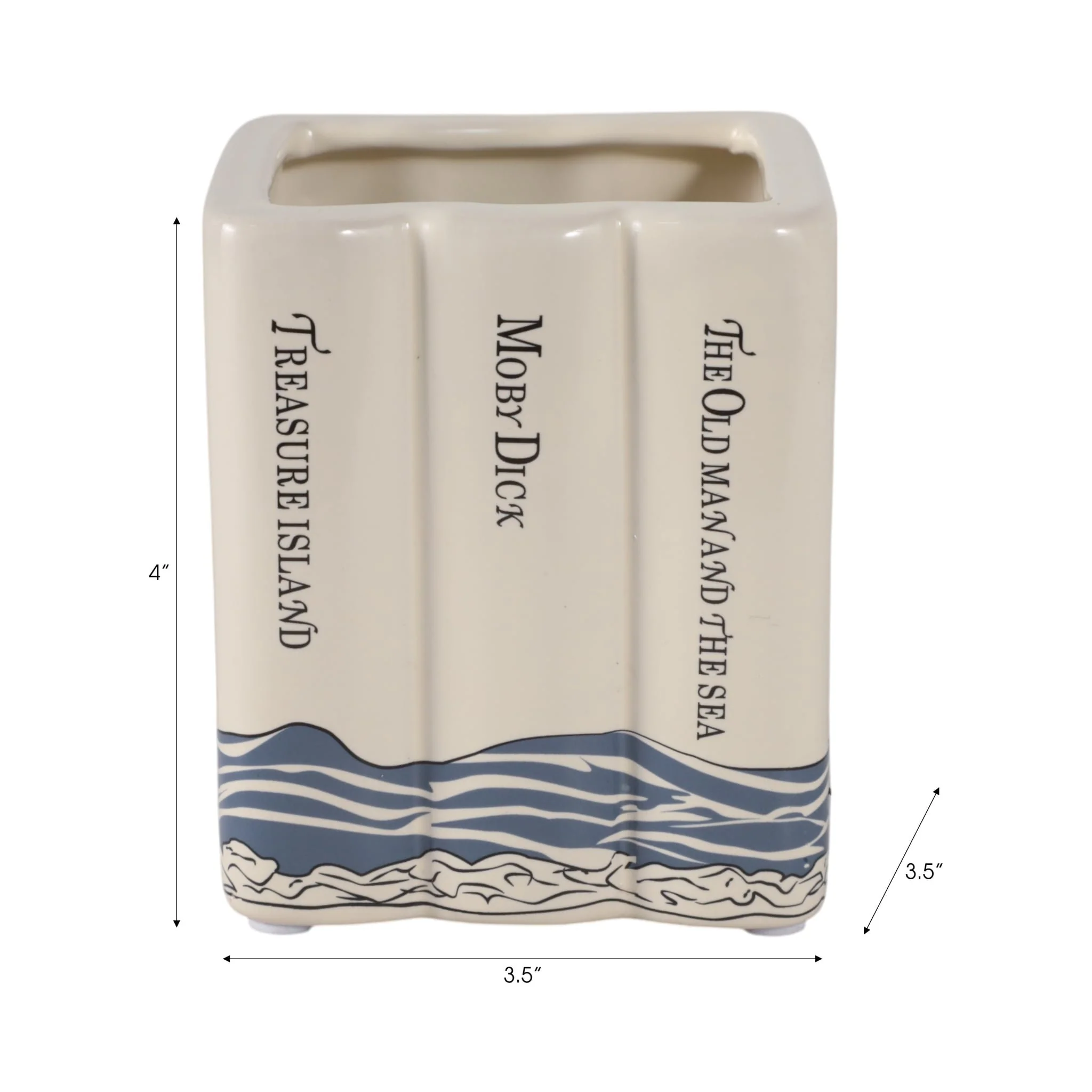 4" Nautical Adventure Books Pencil Cup, Blue - Image 7