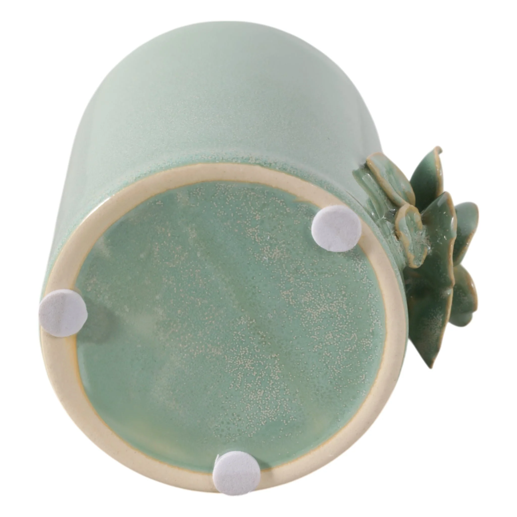 4" Rose Applique Pencil Cup, Green - Image 6