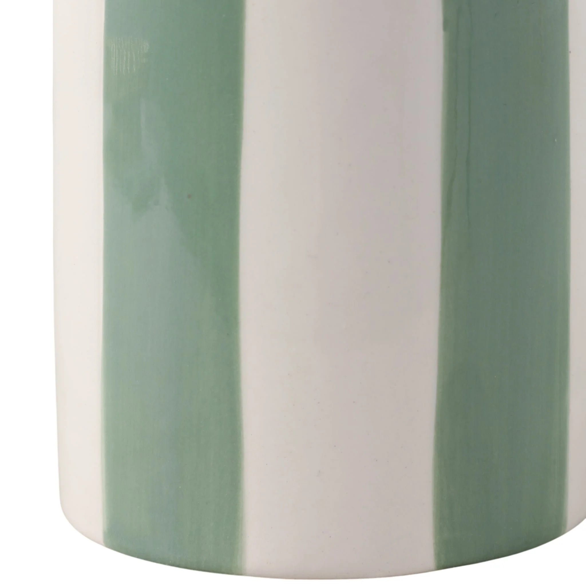 4" Striped Pencil Cup, Green/ivory - Image 5