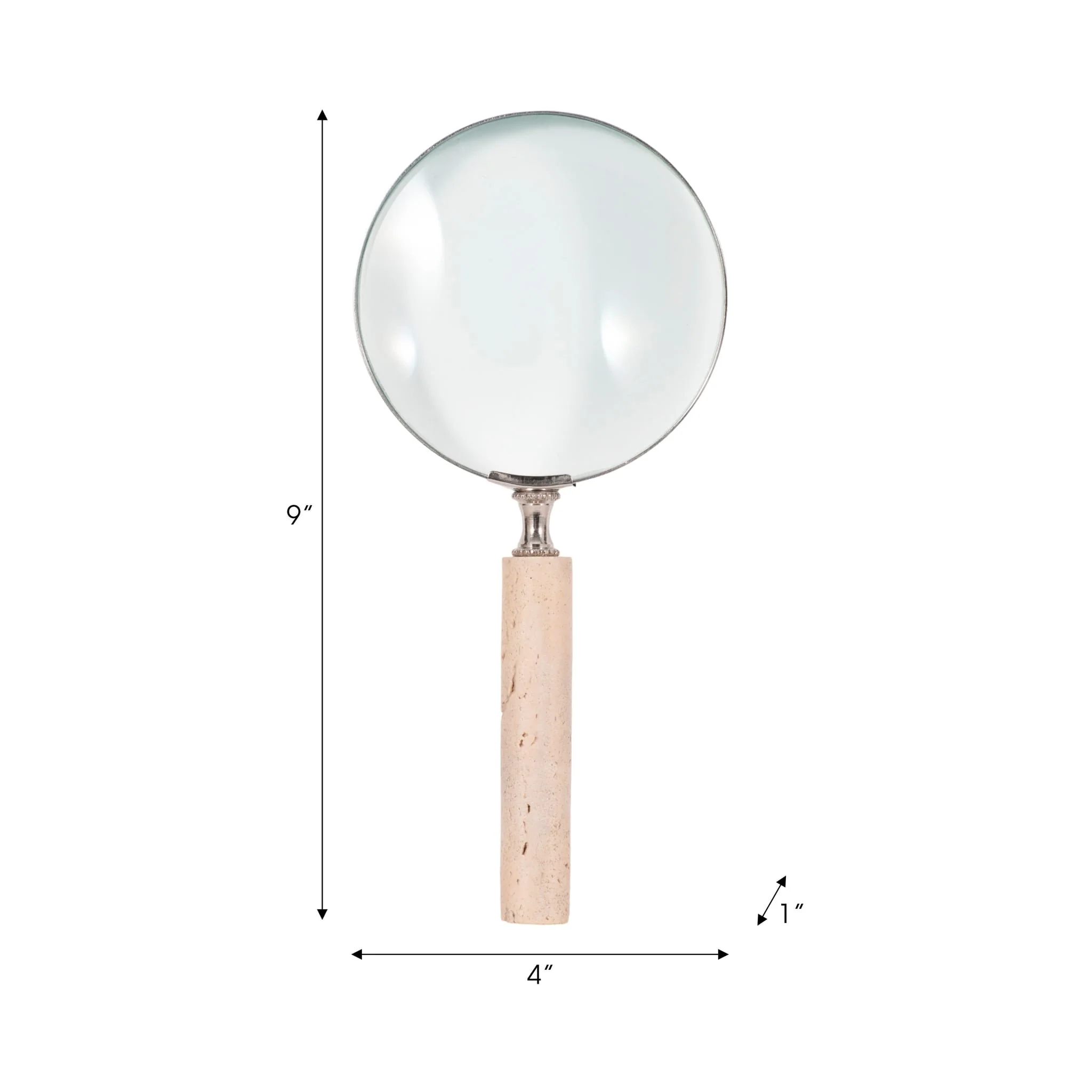 4" Travertine Handle Magnifying Glass, Tan - Image 6