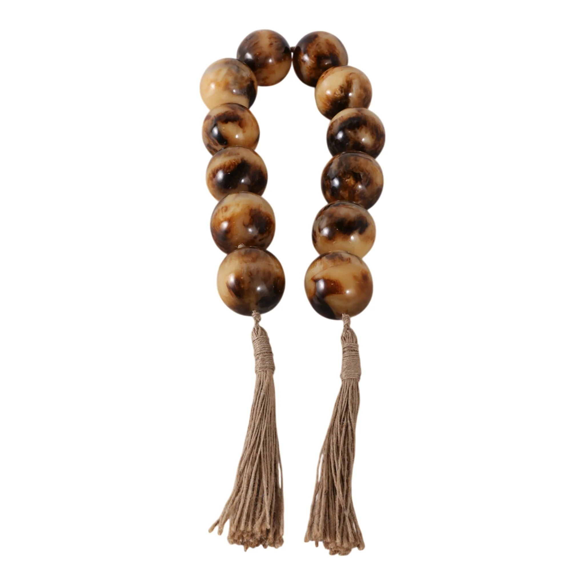 40" Swirled 2" Resin Beaded Garland, Brown - Image 3