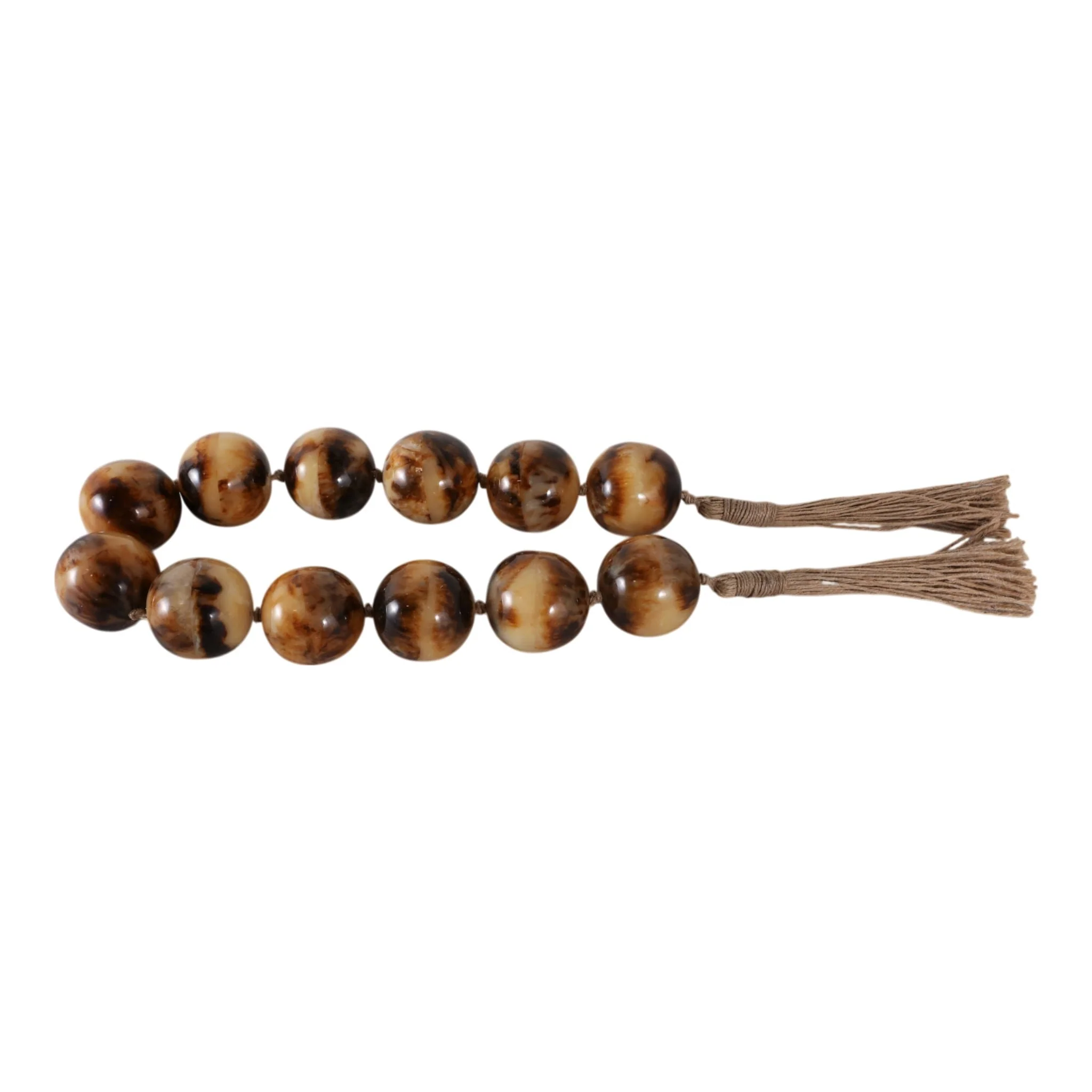 40" Swirled 2" Resin Beaded Garland, Brown - Image 4