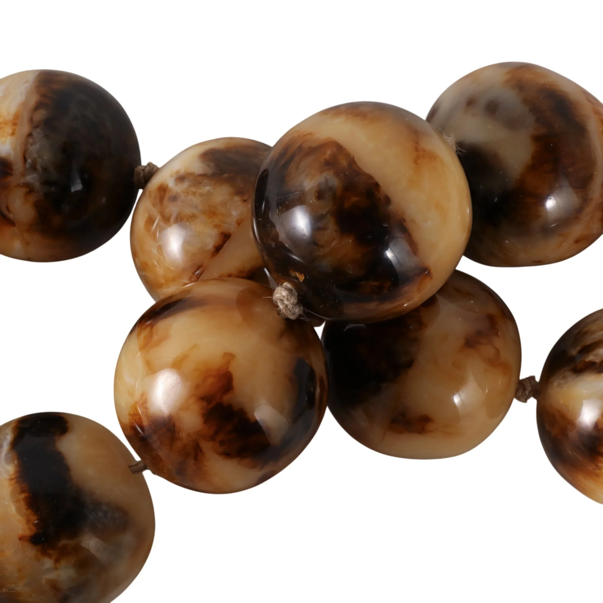40" Swirled 2" Resin Beaded Garland, Brown - Image 7