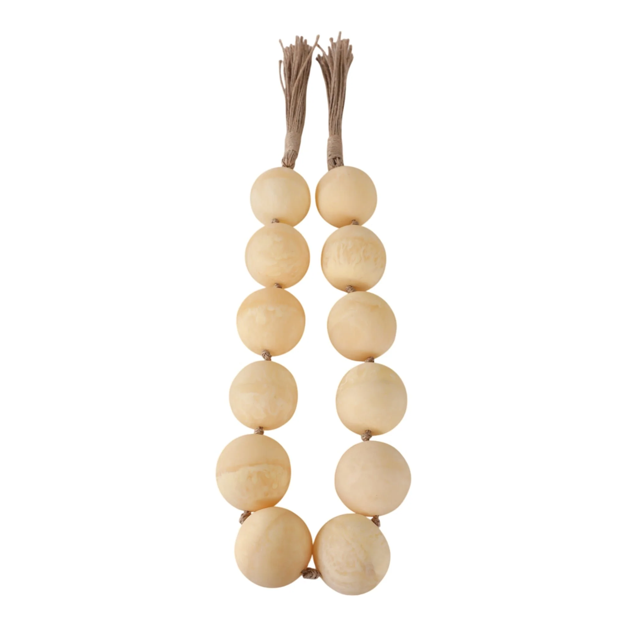 40" Swirled 2" Resin Beaded Garland, Ivory - Image 5