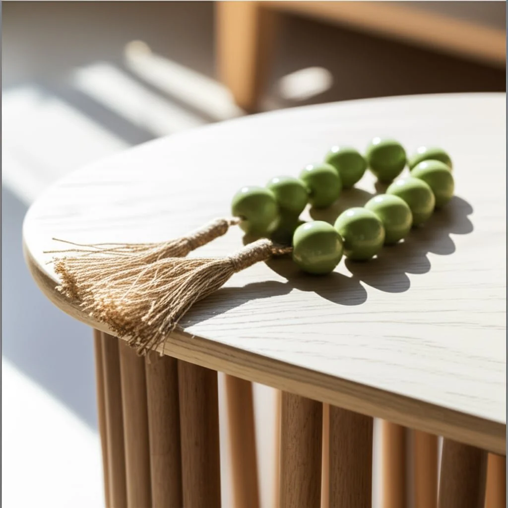 40'' Swirled 2" Resin Beaded Garland, Sage Green - Image 10