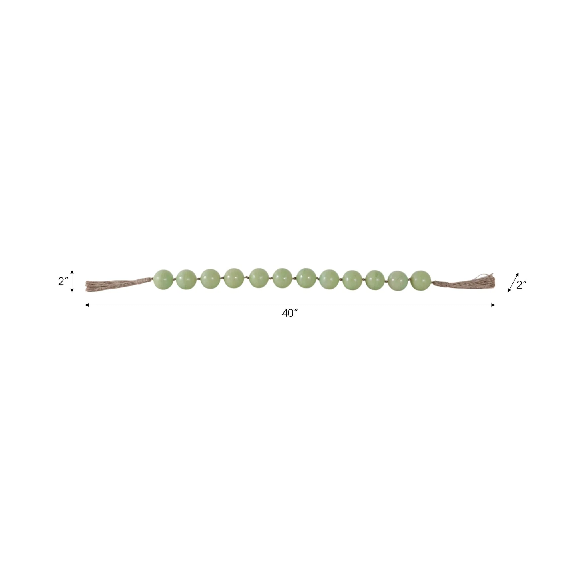 40'' Swirled 2" Resin Beaded Garland, Sage Green - Image 8