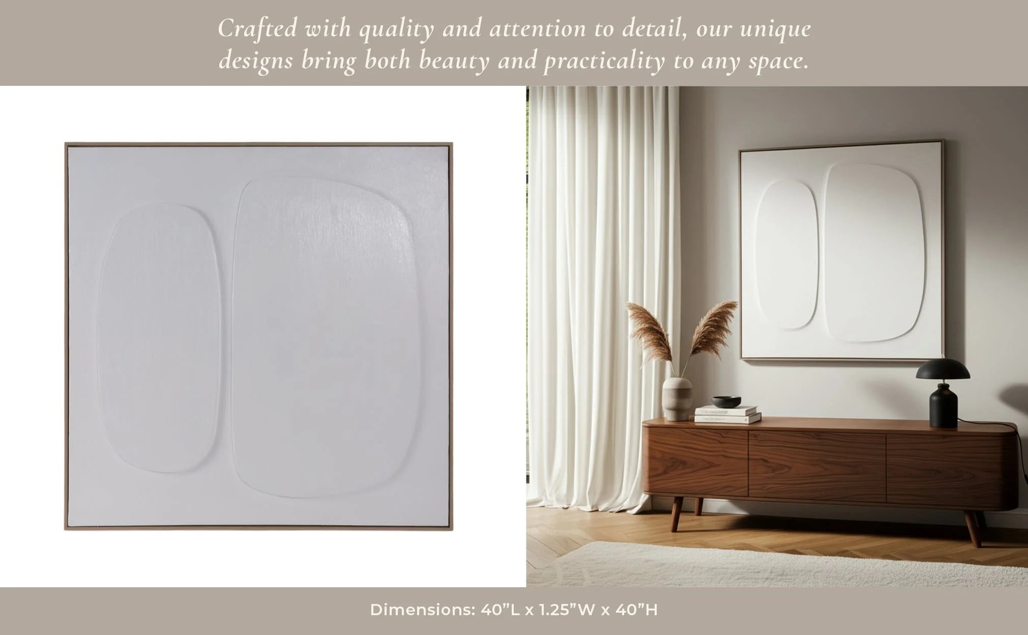 40x40 Mod 3-dimensional Wall Art, White - Image 9