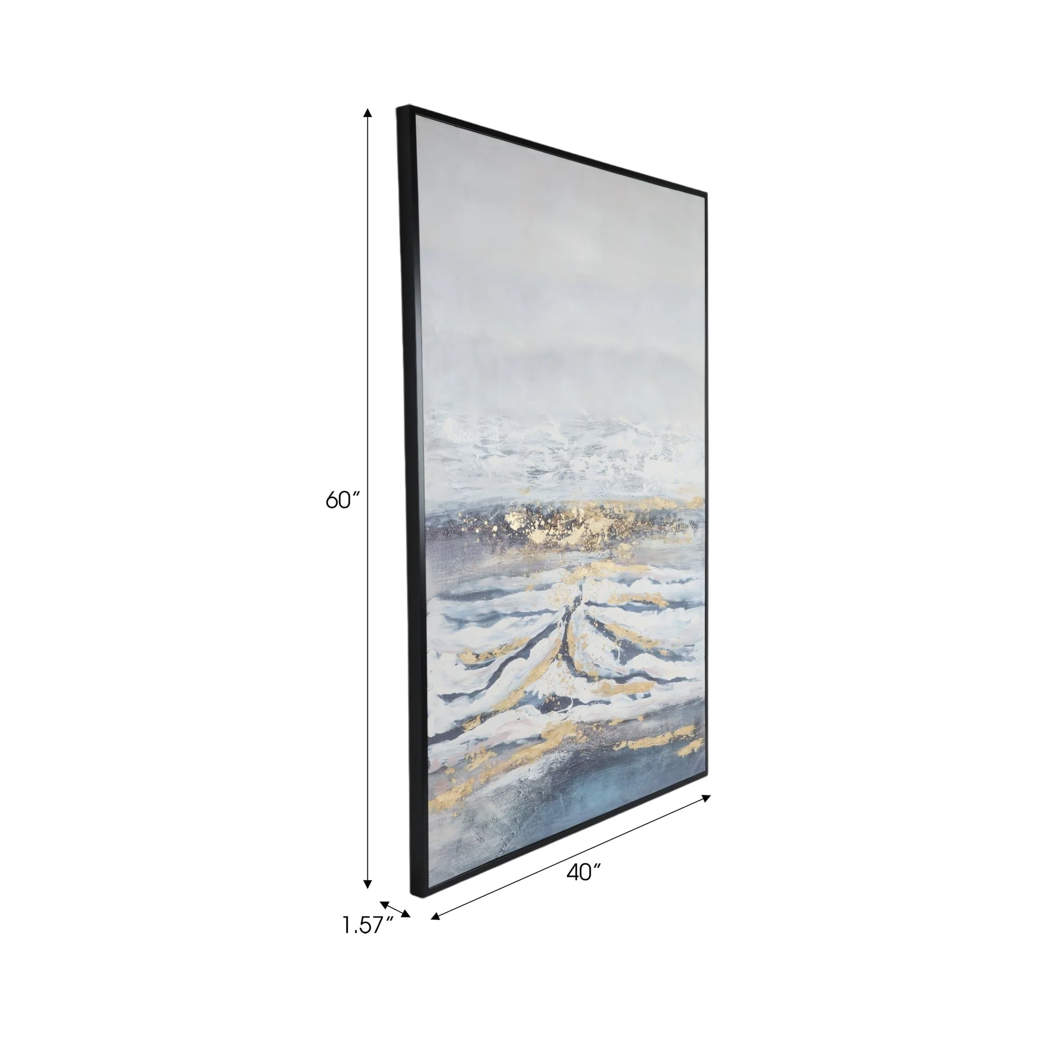 40x60  Hand Painted Canvas, Gray/gold - Image 7