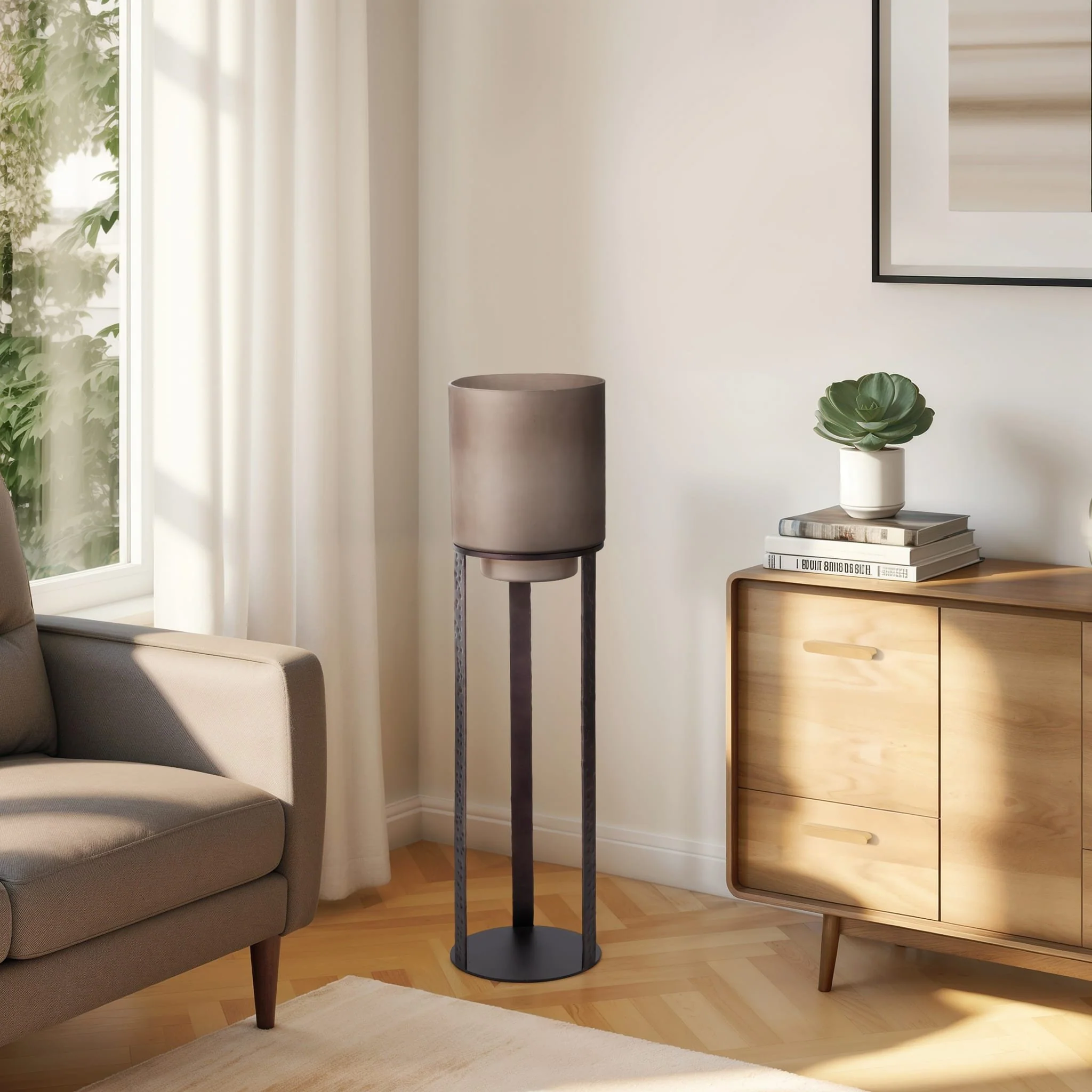 41" Lantern On Stand, Bronze - Image 9