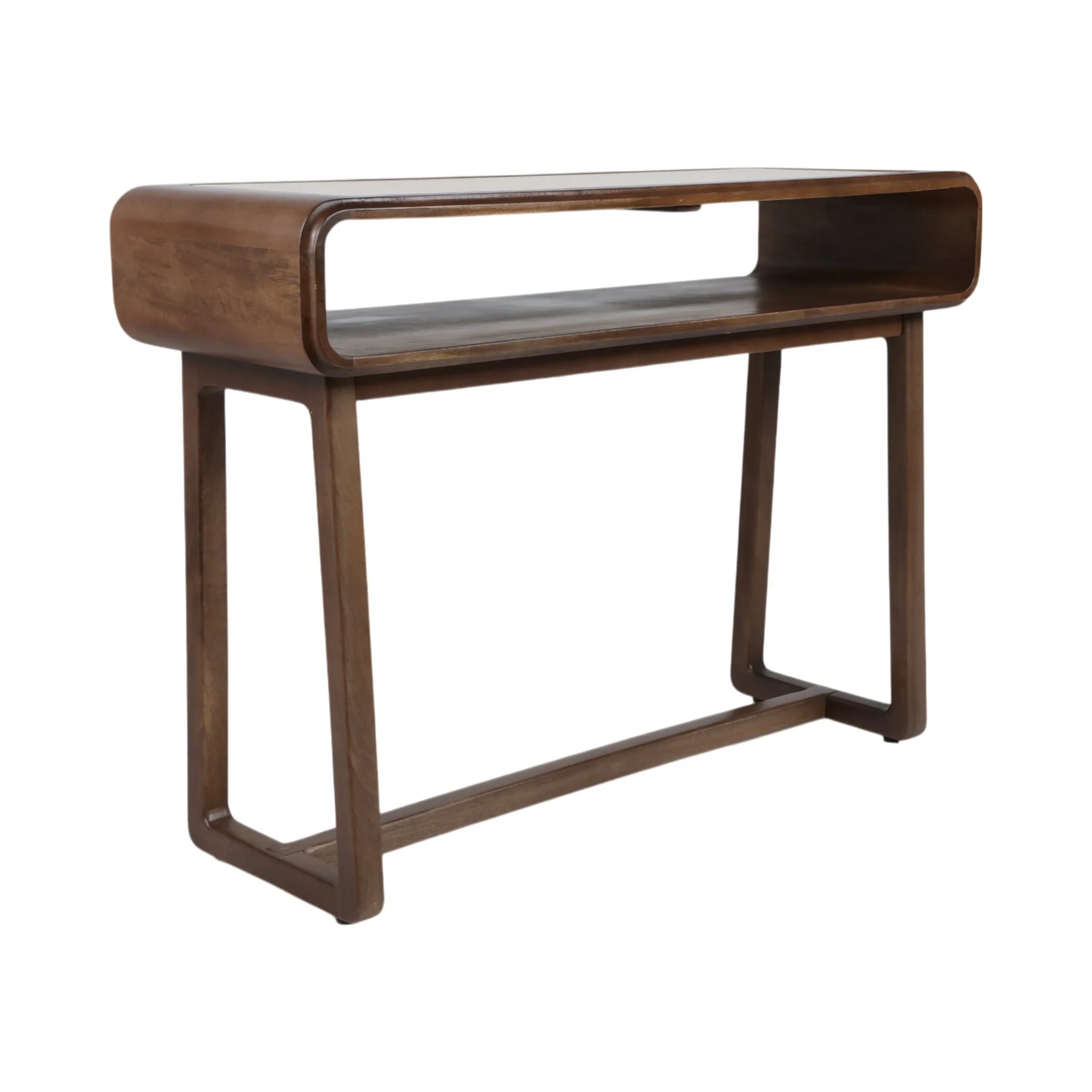 42x30" Travertine Inlay Console Table, Brown - Image 2