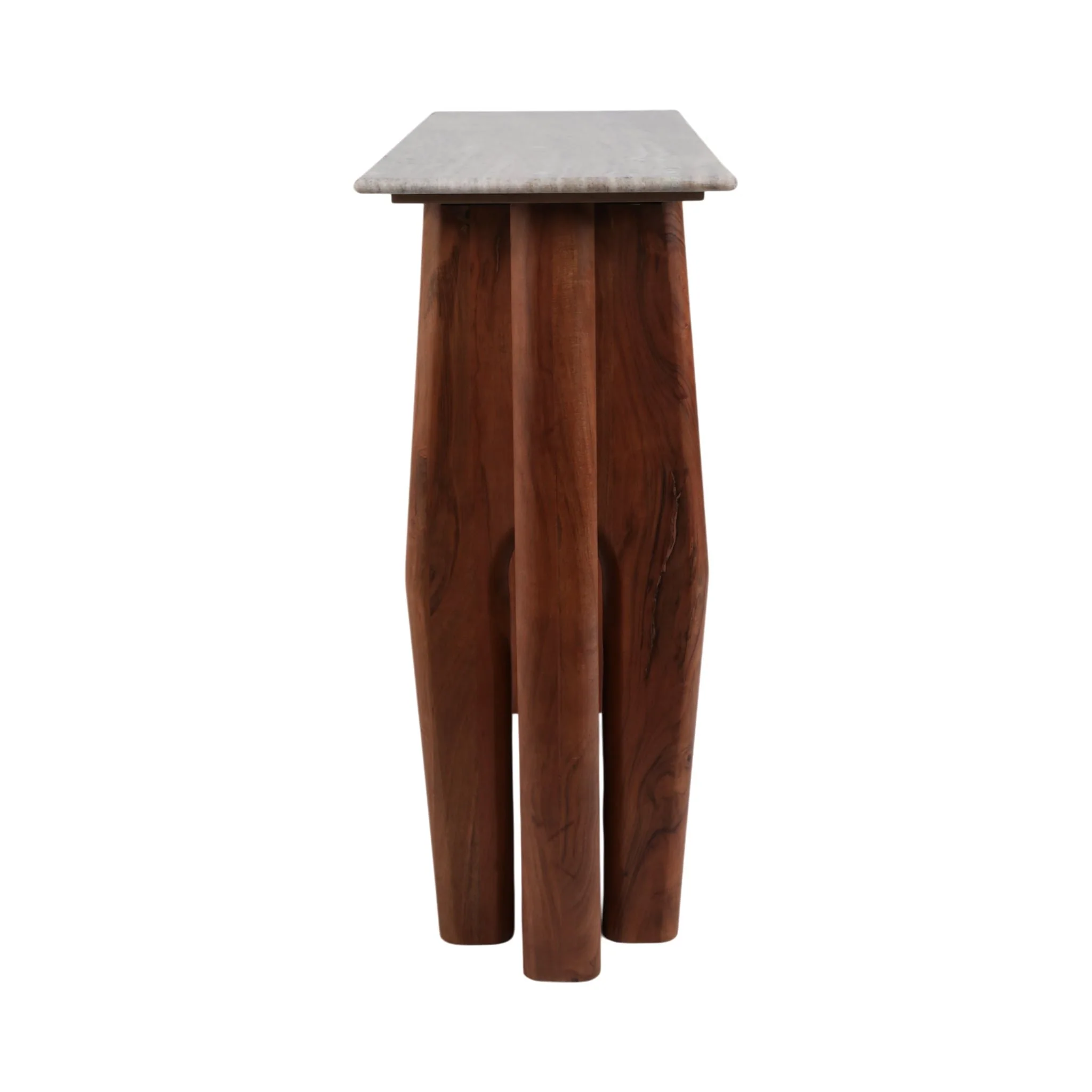 42x31"tapered Legs Mrble Top Console Tble,tan/brwn - Image 3