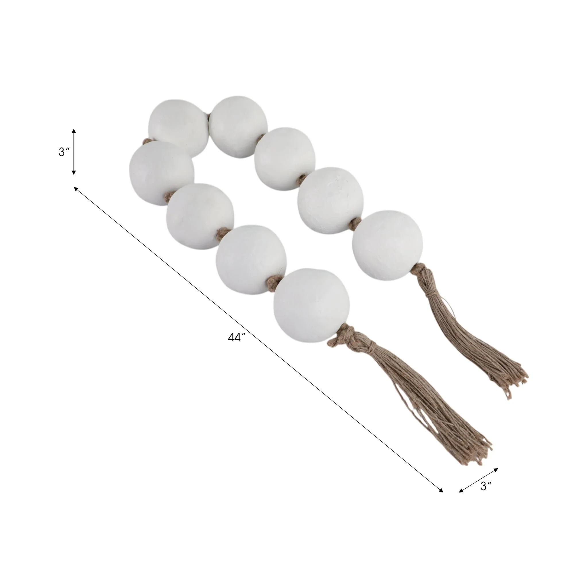 44x3" Ecomix Bead Garland, White - Image 6