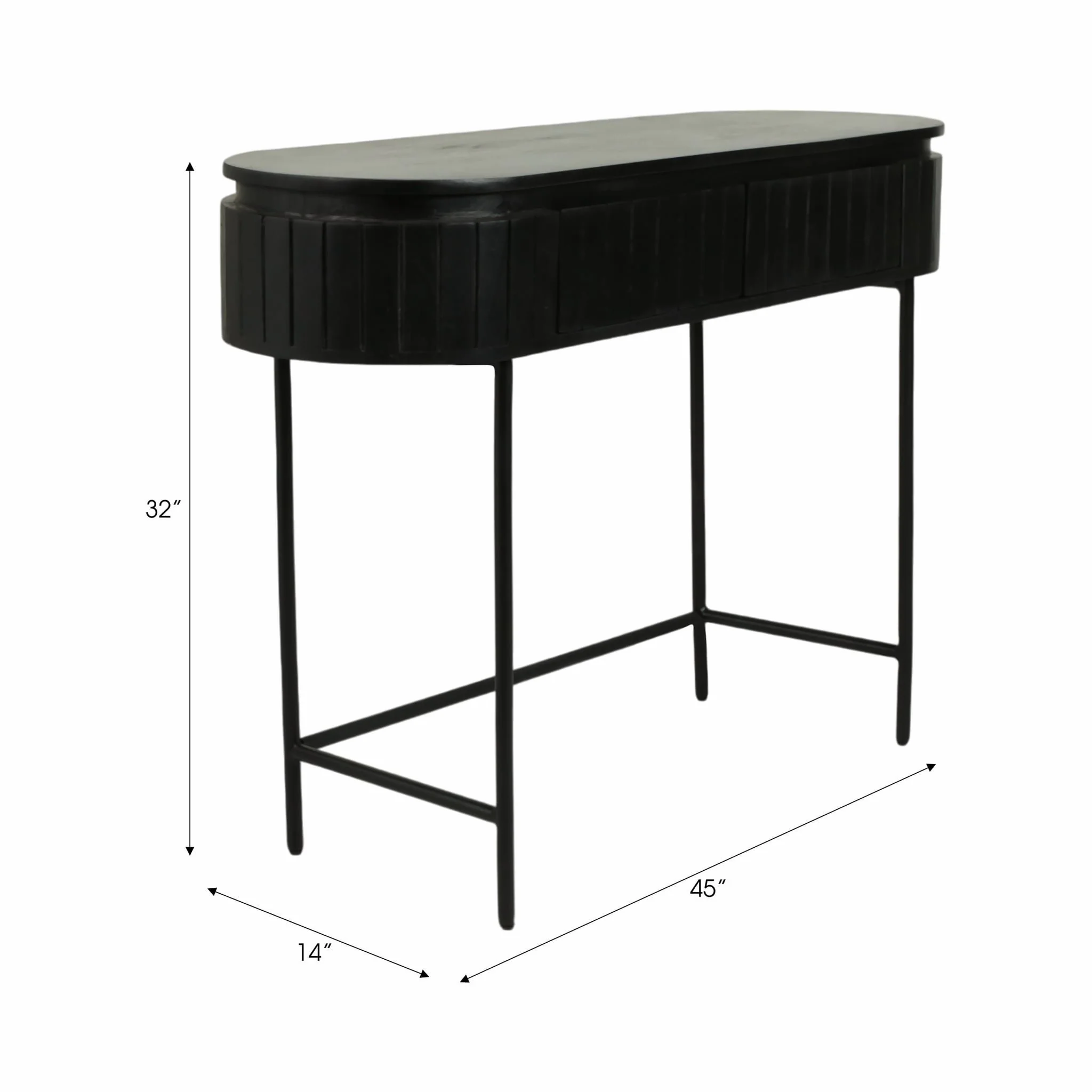 45x32 Ribbed Cabinet, Black - Image 8