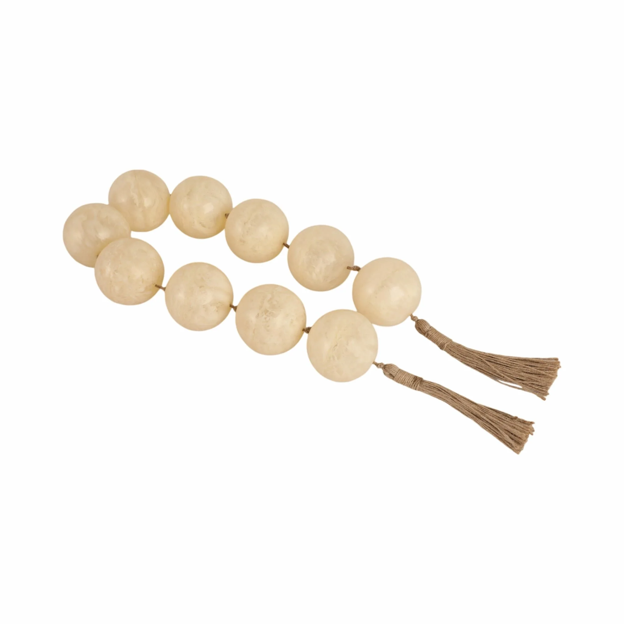 46" Swirled 3" Resin Beaded Garland, White - Image 2