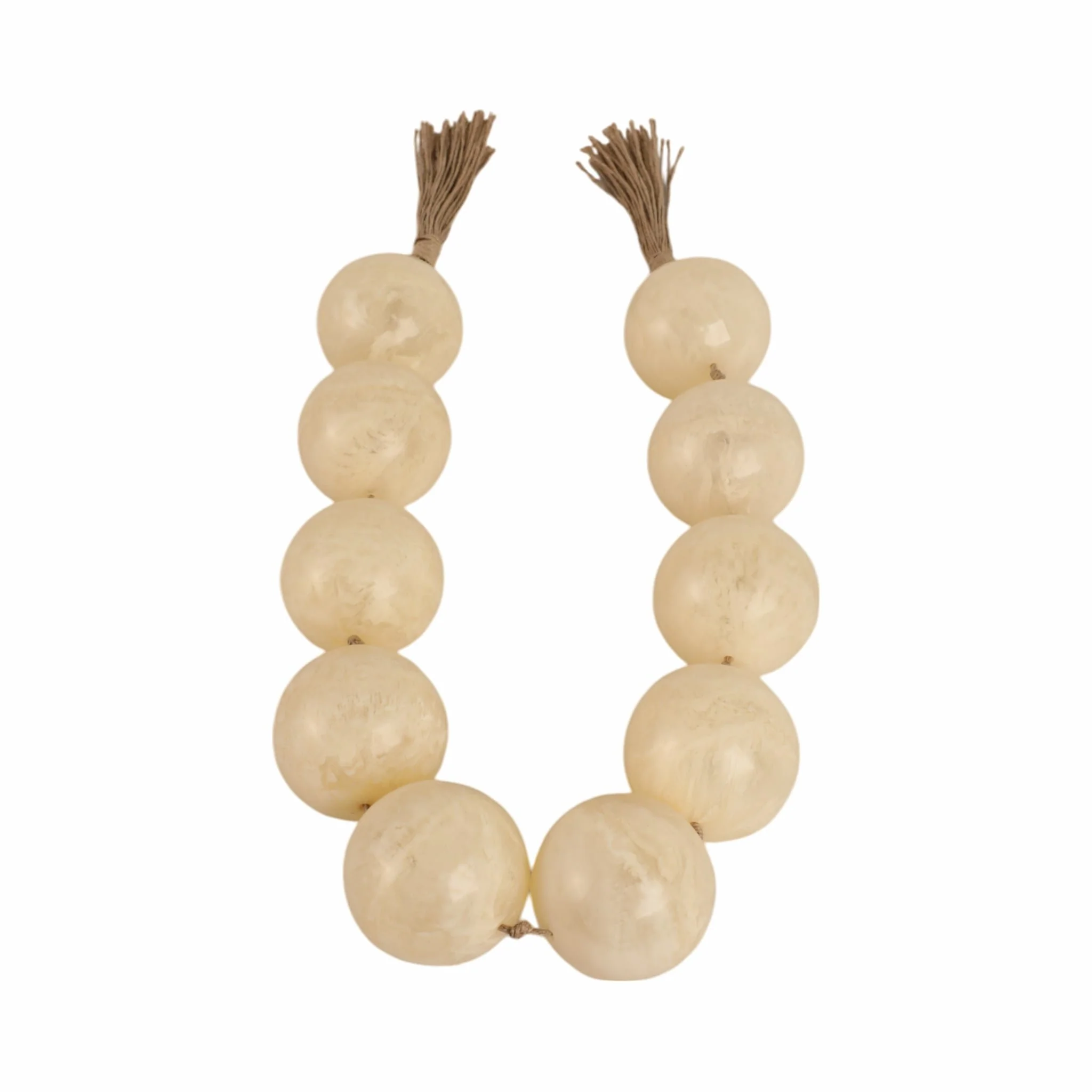 46" Swirled 3" Resin Beaded Garland, White - Image 3