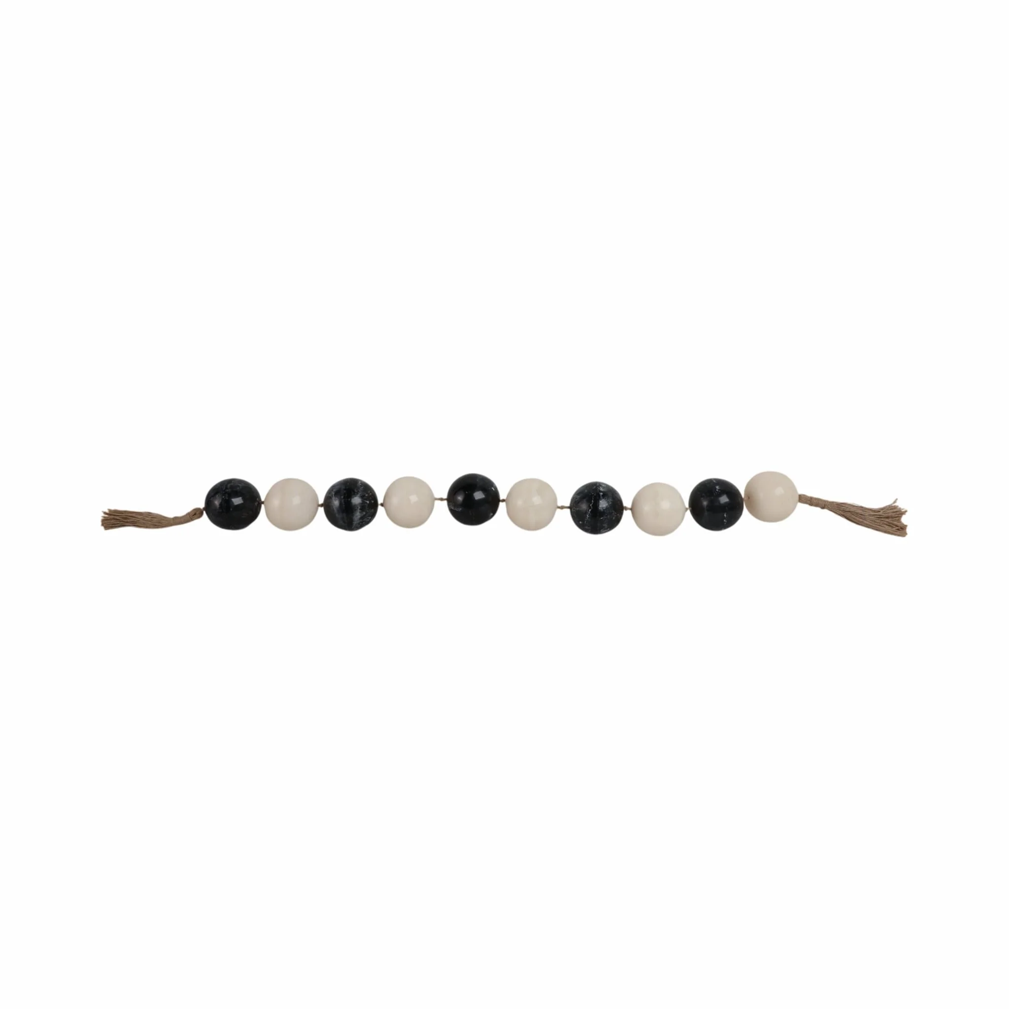 46" Swirled 3" Resin Beaded Garland, White/black - Image 6
