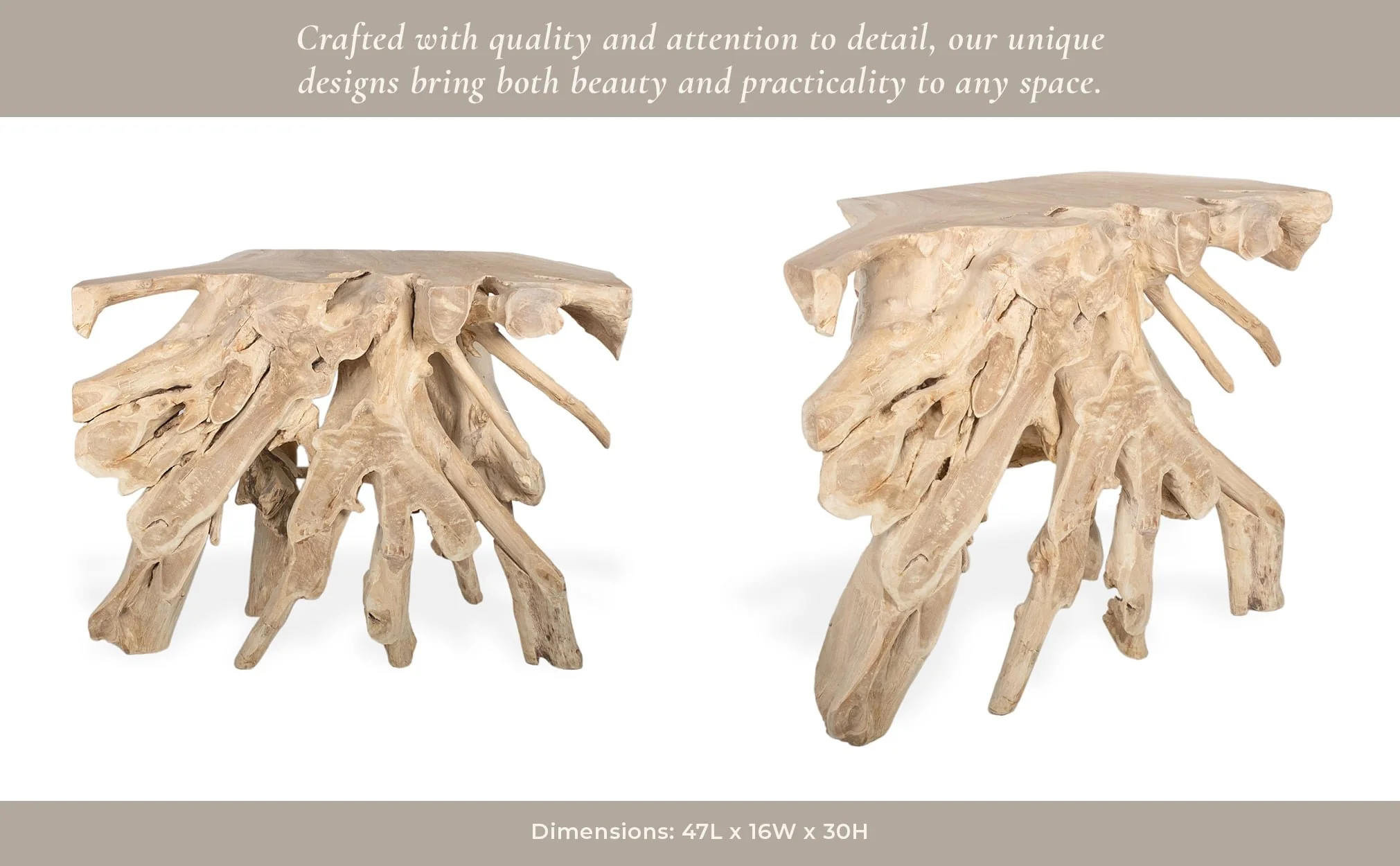 47" Teakwood Console Table, Natural - Image 10