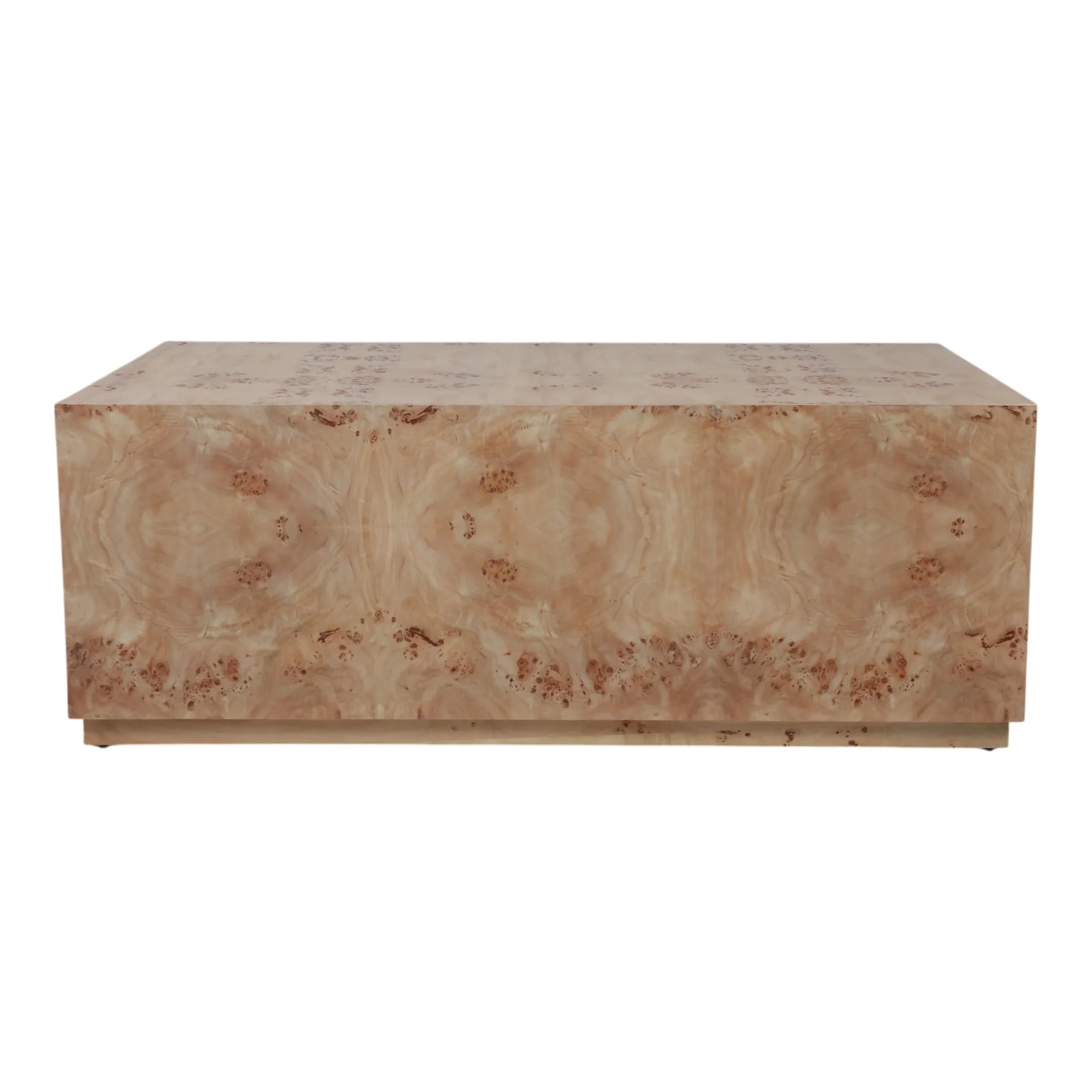 47x24 Rectangular Burl Wood Coffee Table, Tan - Image 2