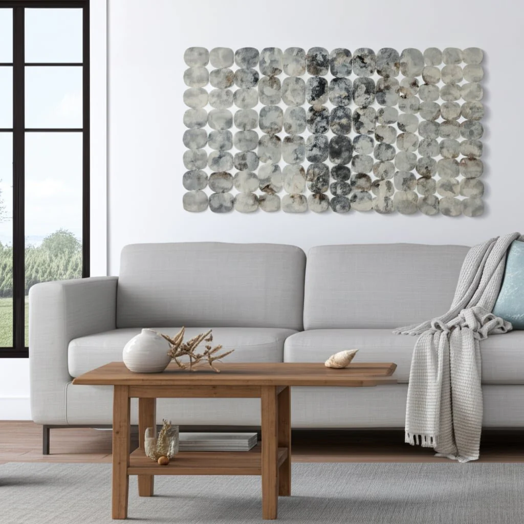 47x26" Metal Discs Wall D?cor, Blue Multi - Image 10