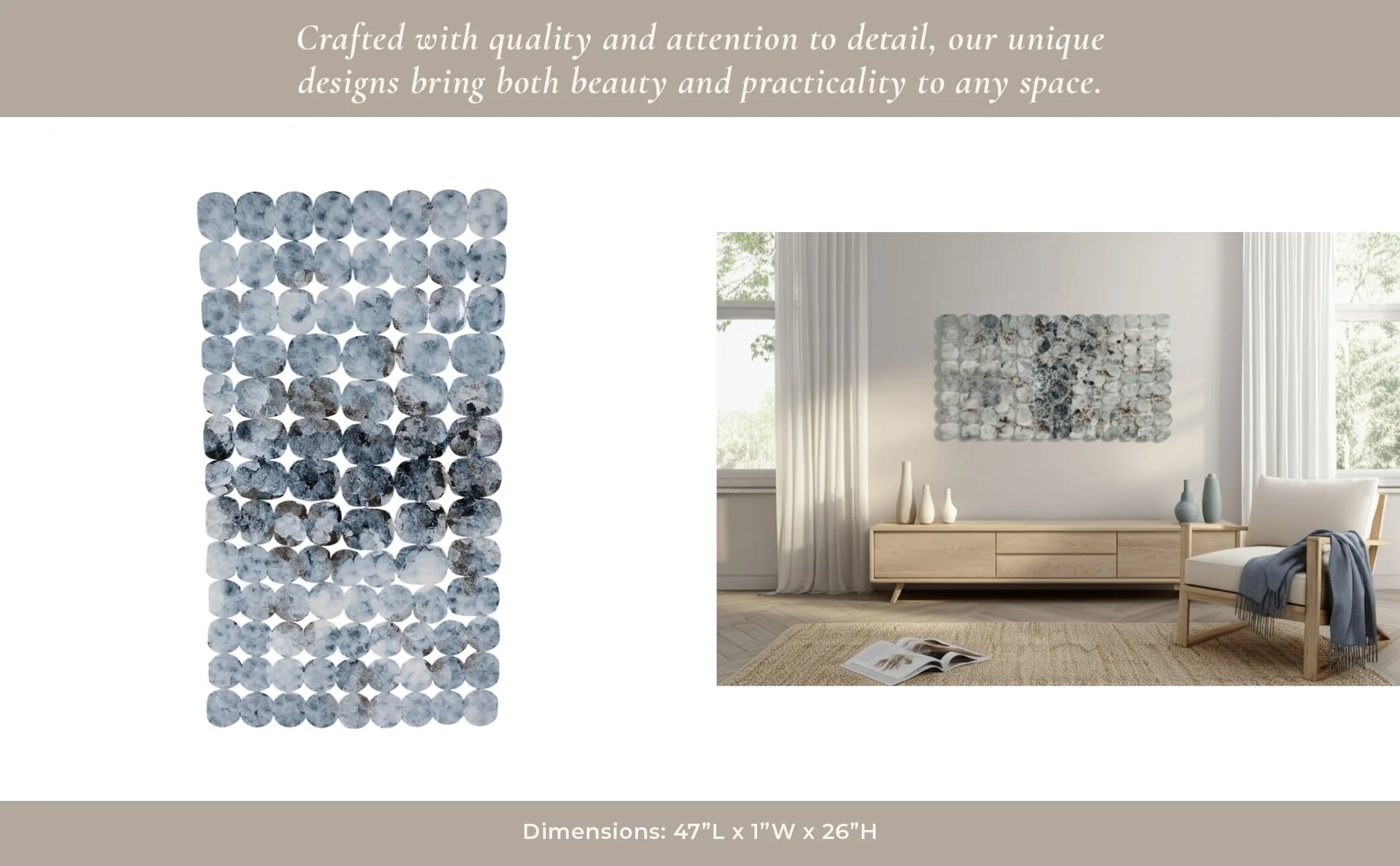 47x26" Metal Discs Wall D?cor, Blue Multi - Image 11