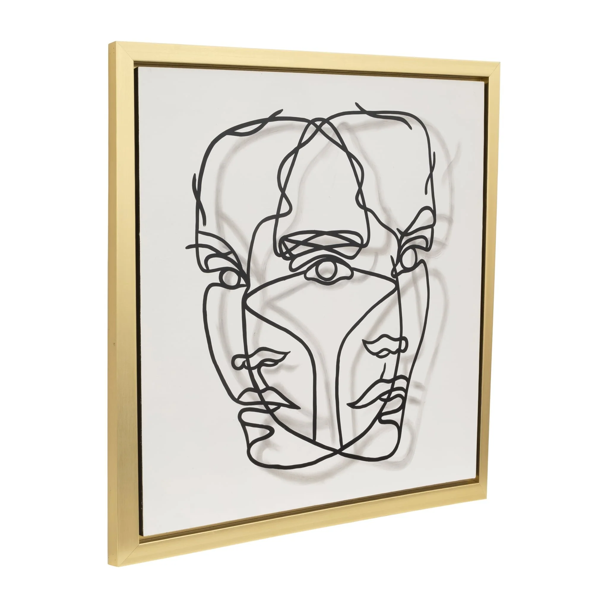 47x47,gld Frame Hand Painted Face Illusion,wht/blk - Image 2