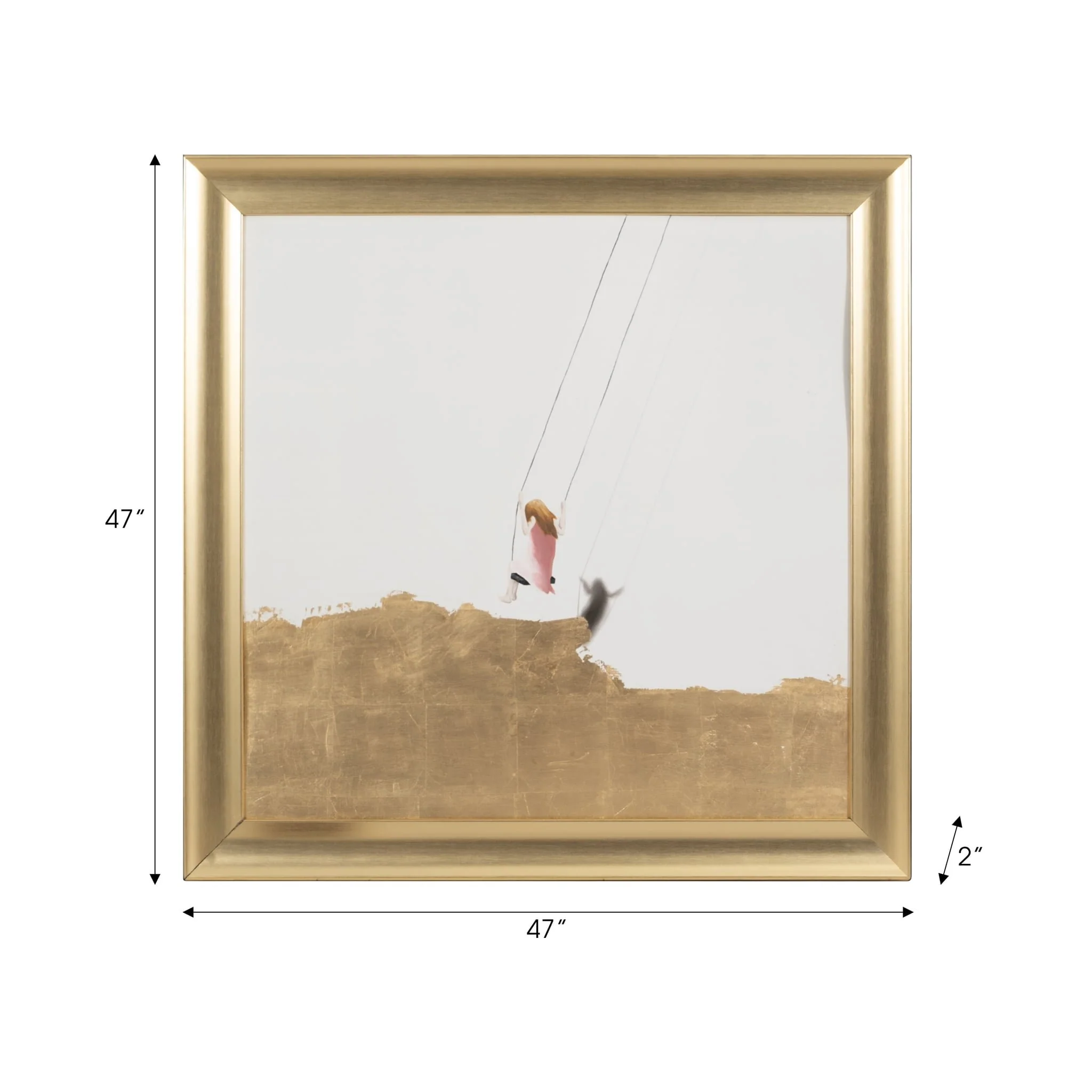 47x47 Hand Painted Swing Set, Gold/white - Image 7