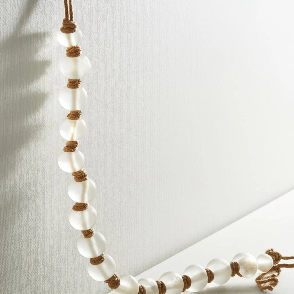 48" Length 2.5" Beaded Glass Garland, Clear - Image 10