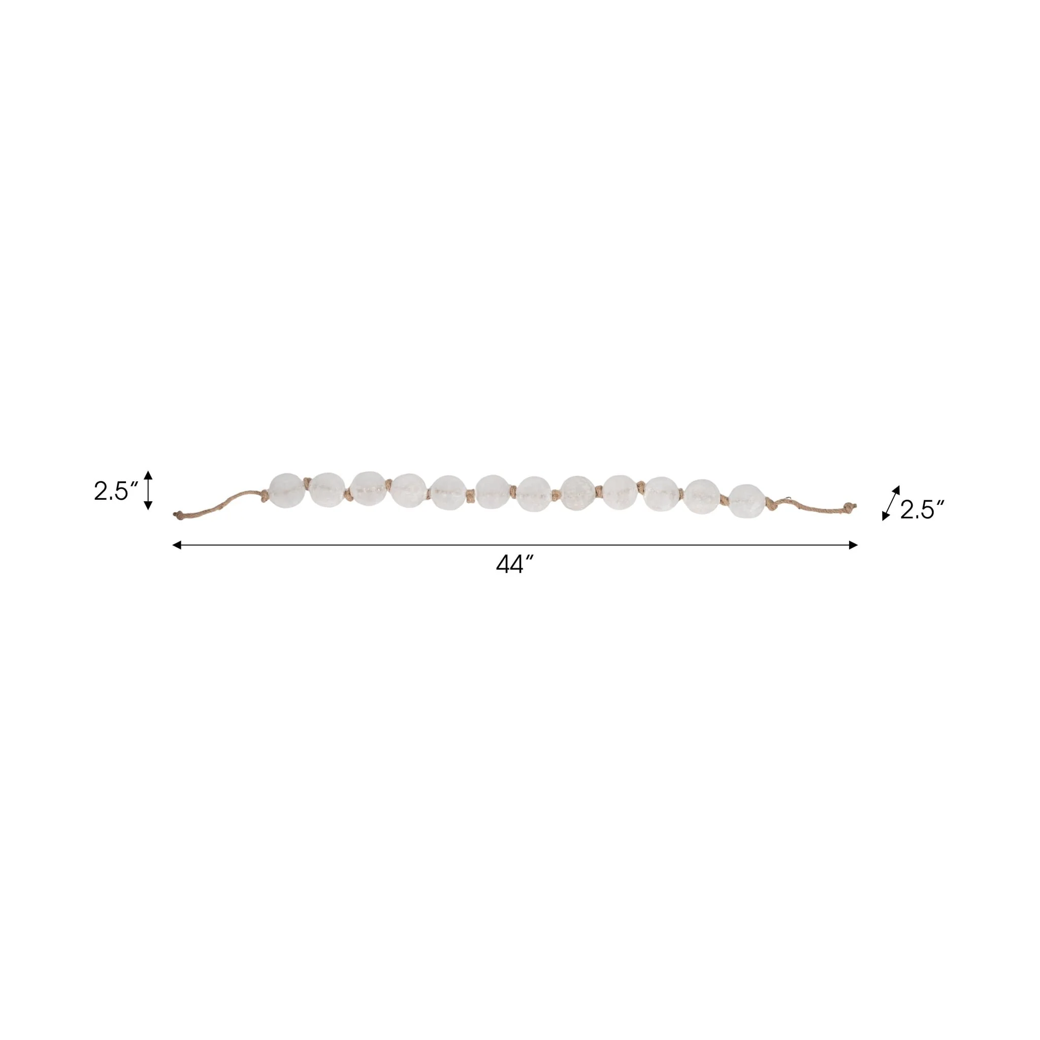 48" Length 2.5" Beaded Glass Garland, Clear - Image 7