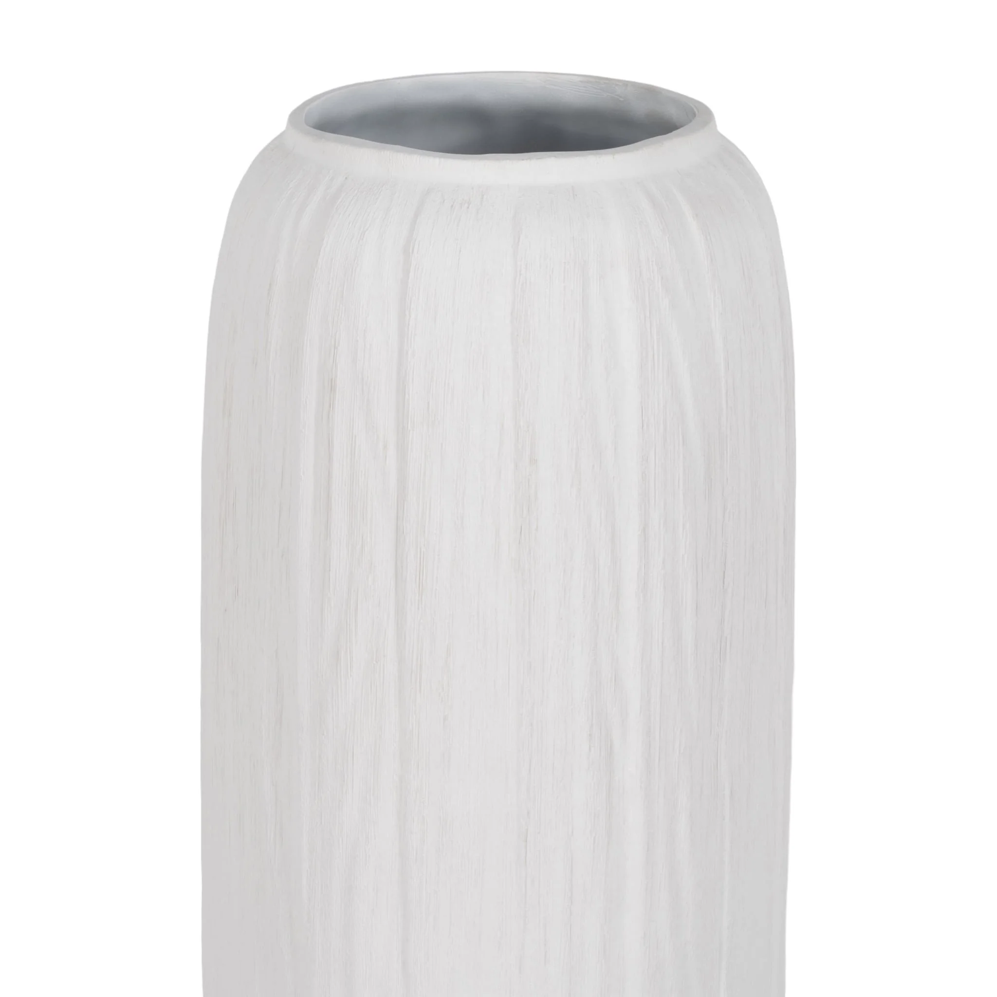 48" Rough Cylinder Floor Vase, White - Image 4
