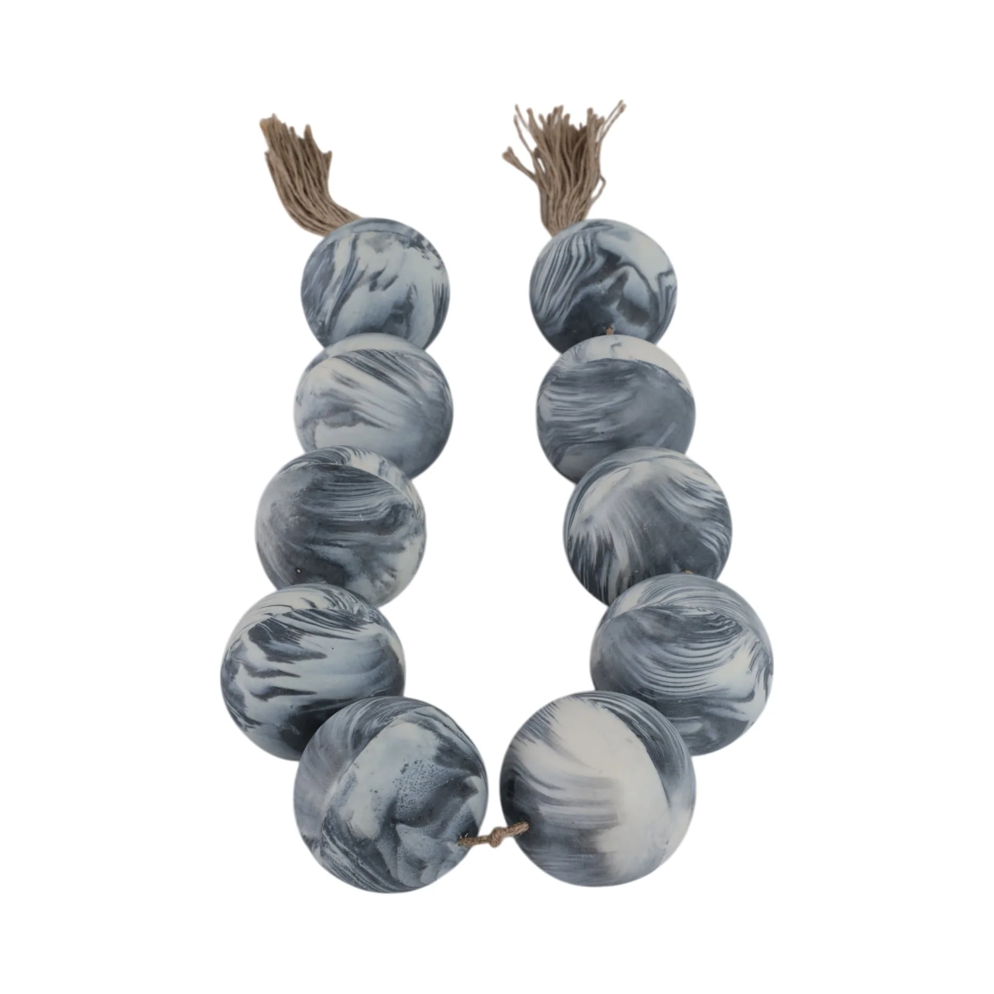 49x3" Marbled Bead Garland, Black/white - Image 3