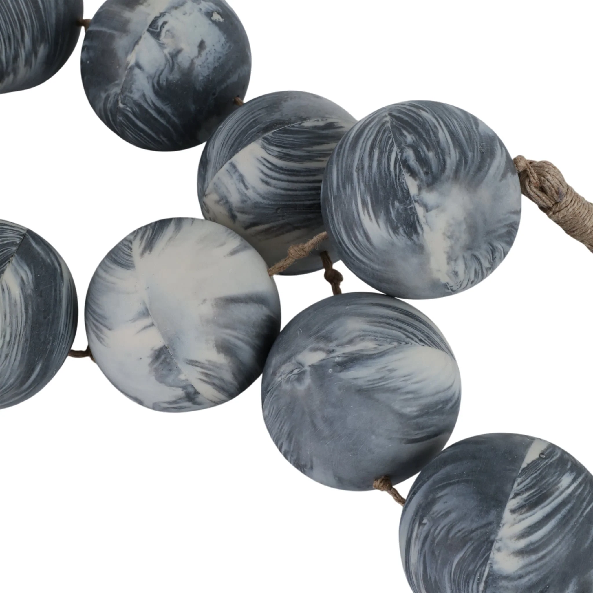 49x3" Marbled Bead Garland, Black/white - Image 4