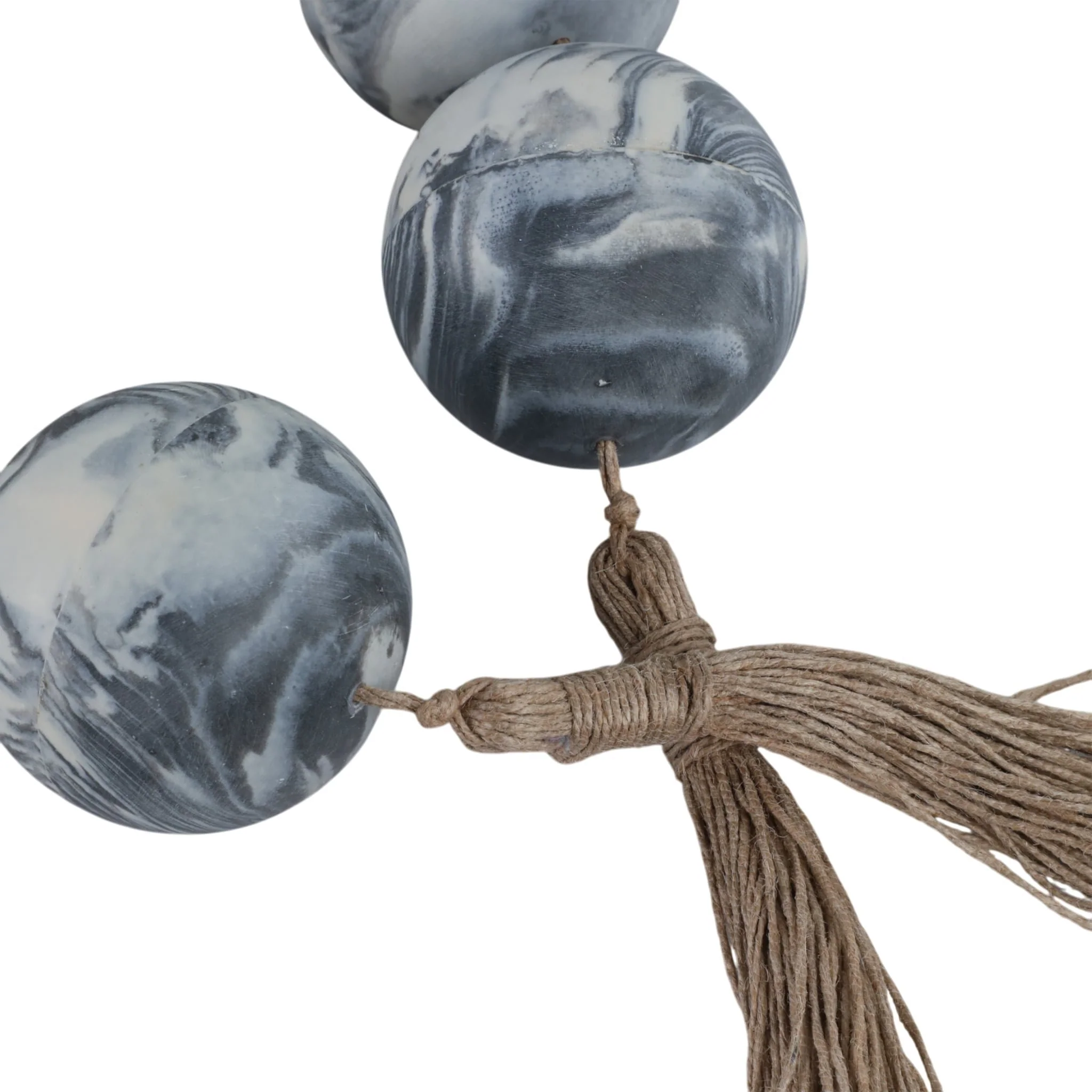 49x3" Marbled Bead Garland, Black/white - Image 5