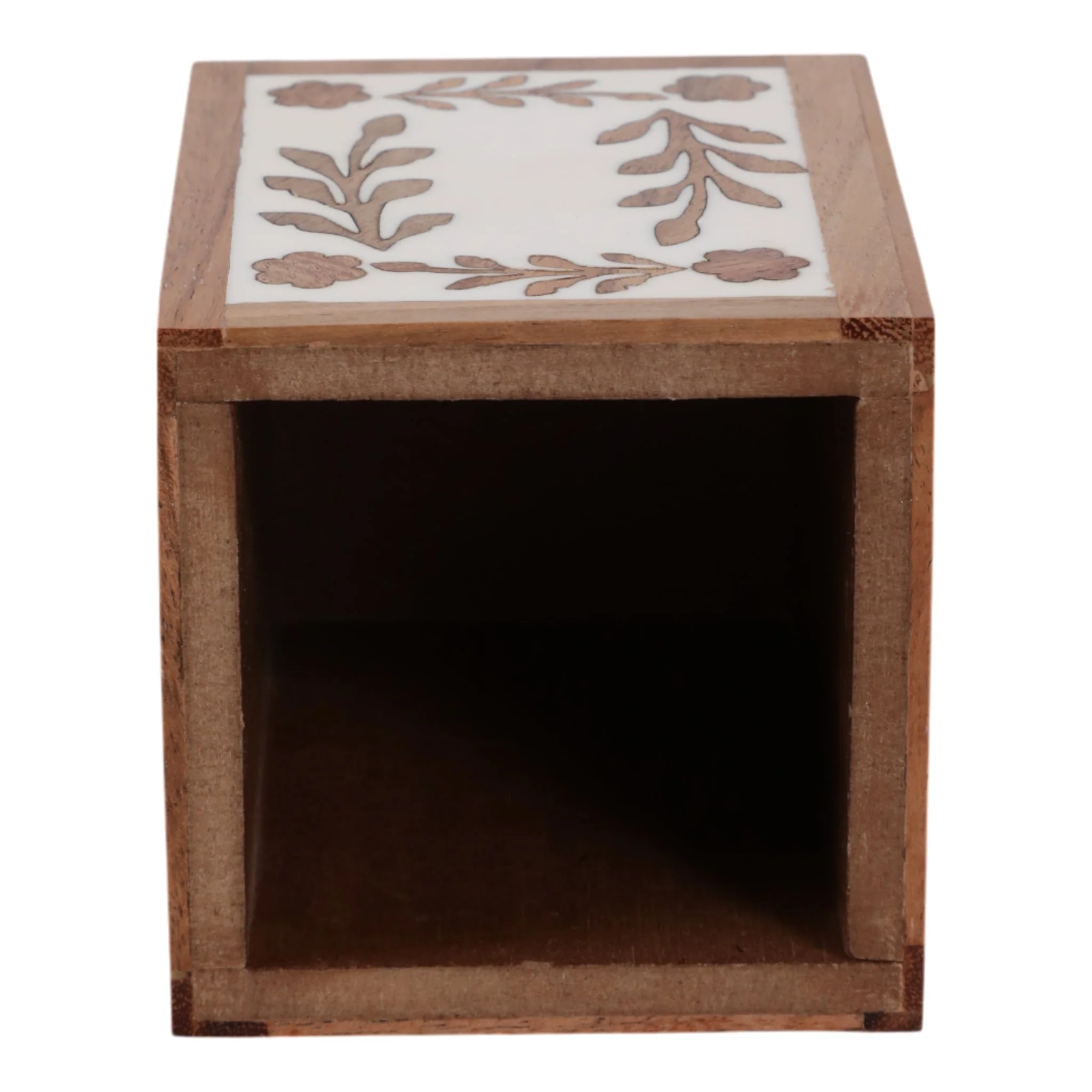 4x3" Wood Petals Resin Pencil Cup, Brown/white - Image 6