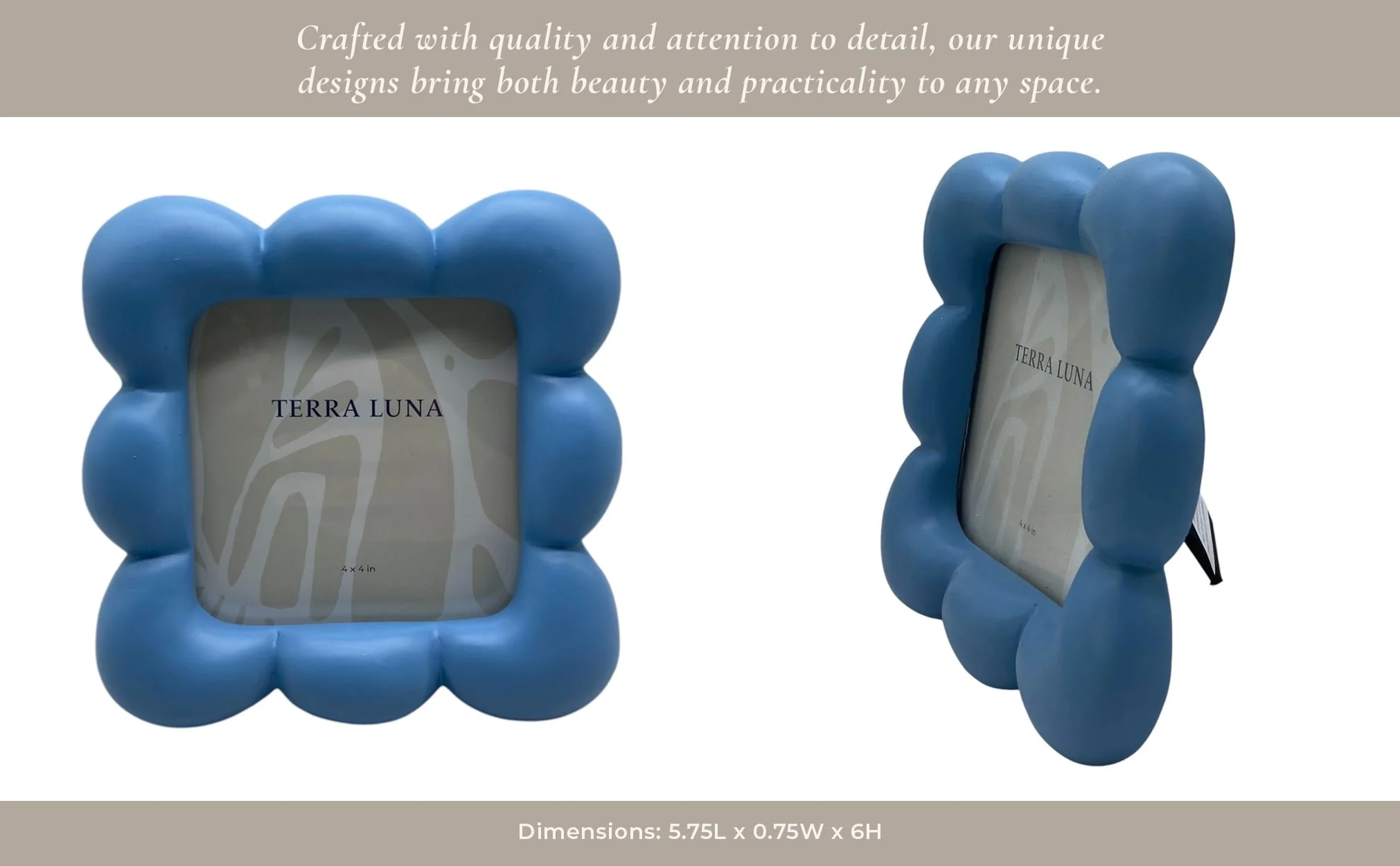 4x4" Puffy Squiggle Photo Frame, Blue - Image 8