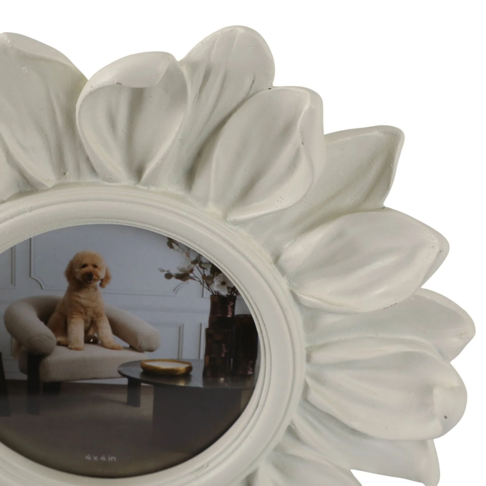 4x4" Sunflower Photo Frame, Ivory - Image 6