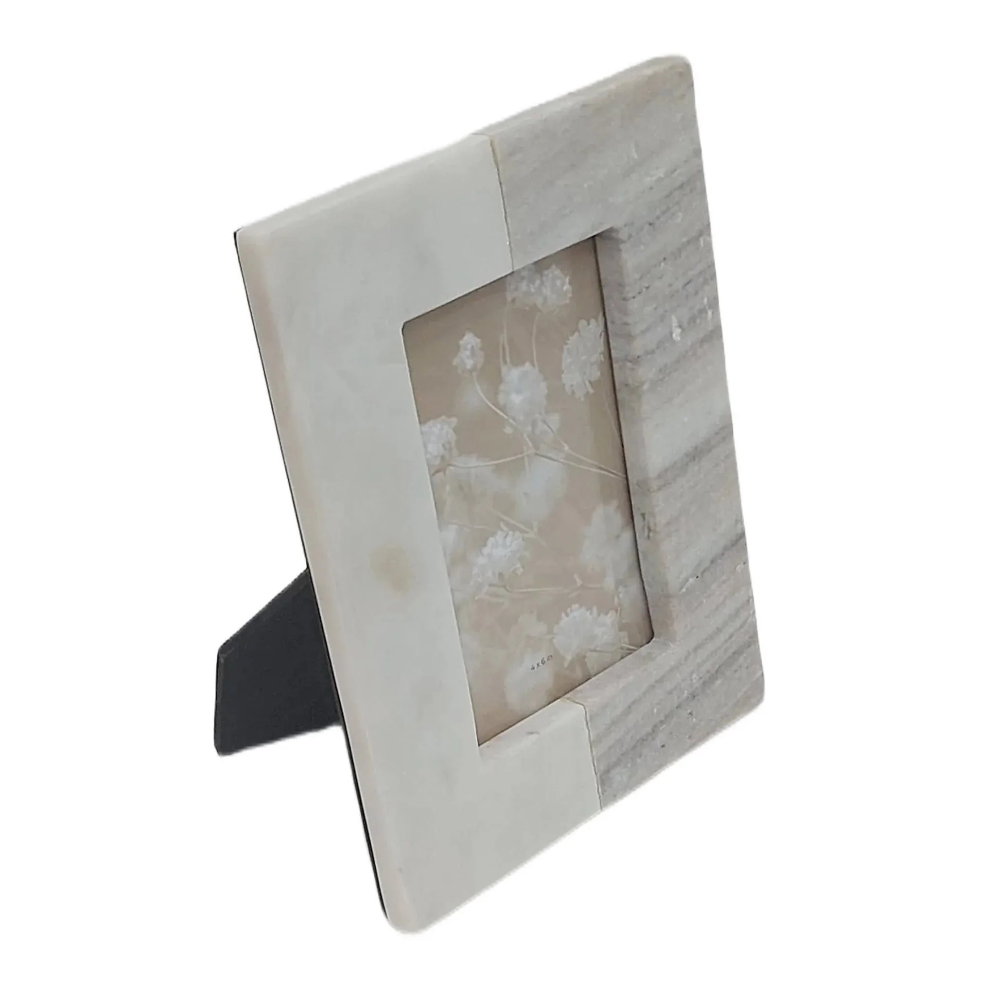 4x6 2-tone Marble Photo Frame, Beige/white - Image 2