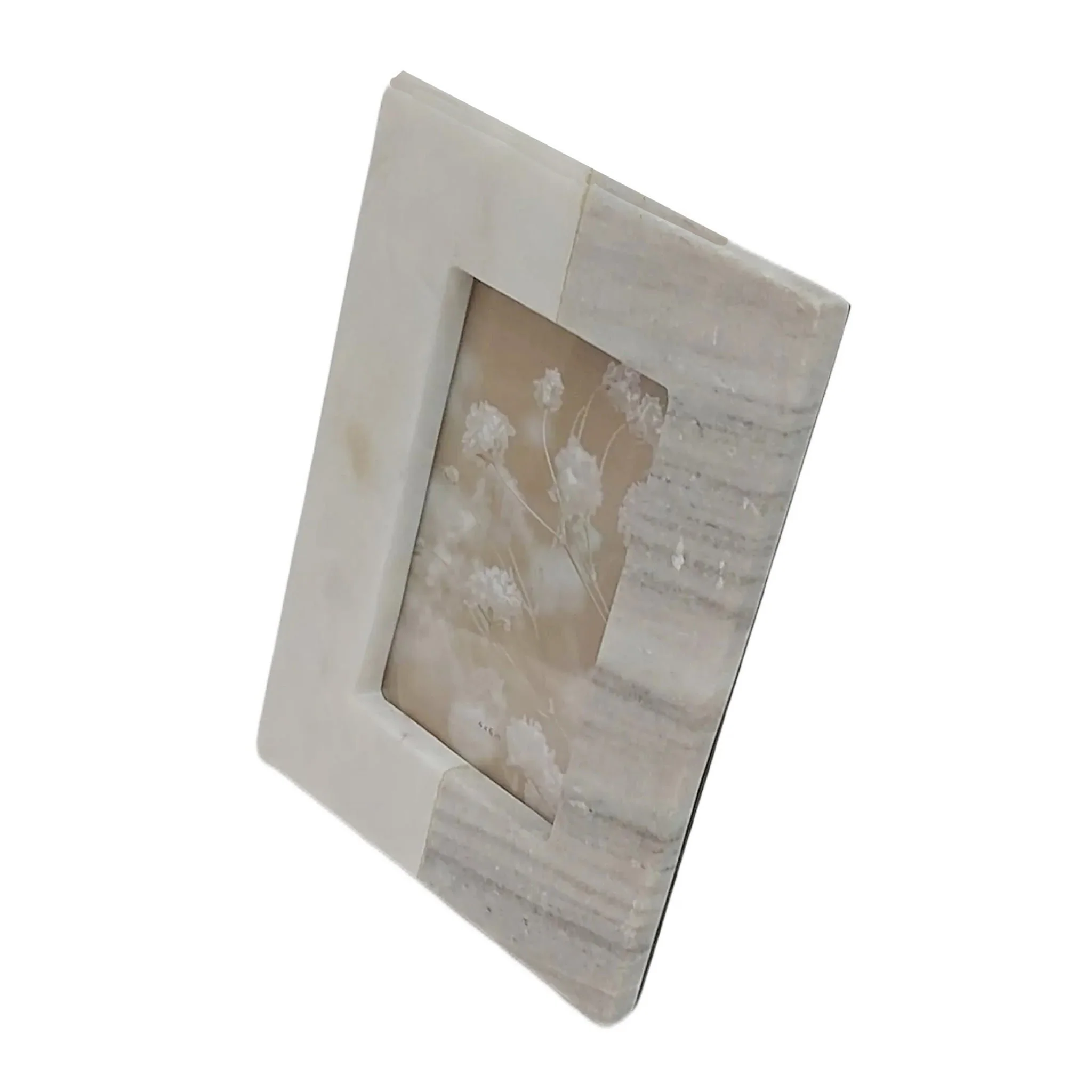 4x6 2-tone Marble Photo Frame, Beige/white - Image 5
