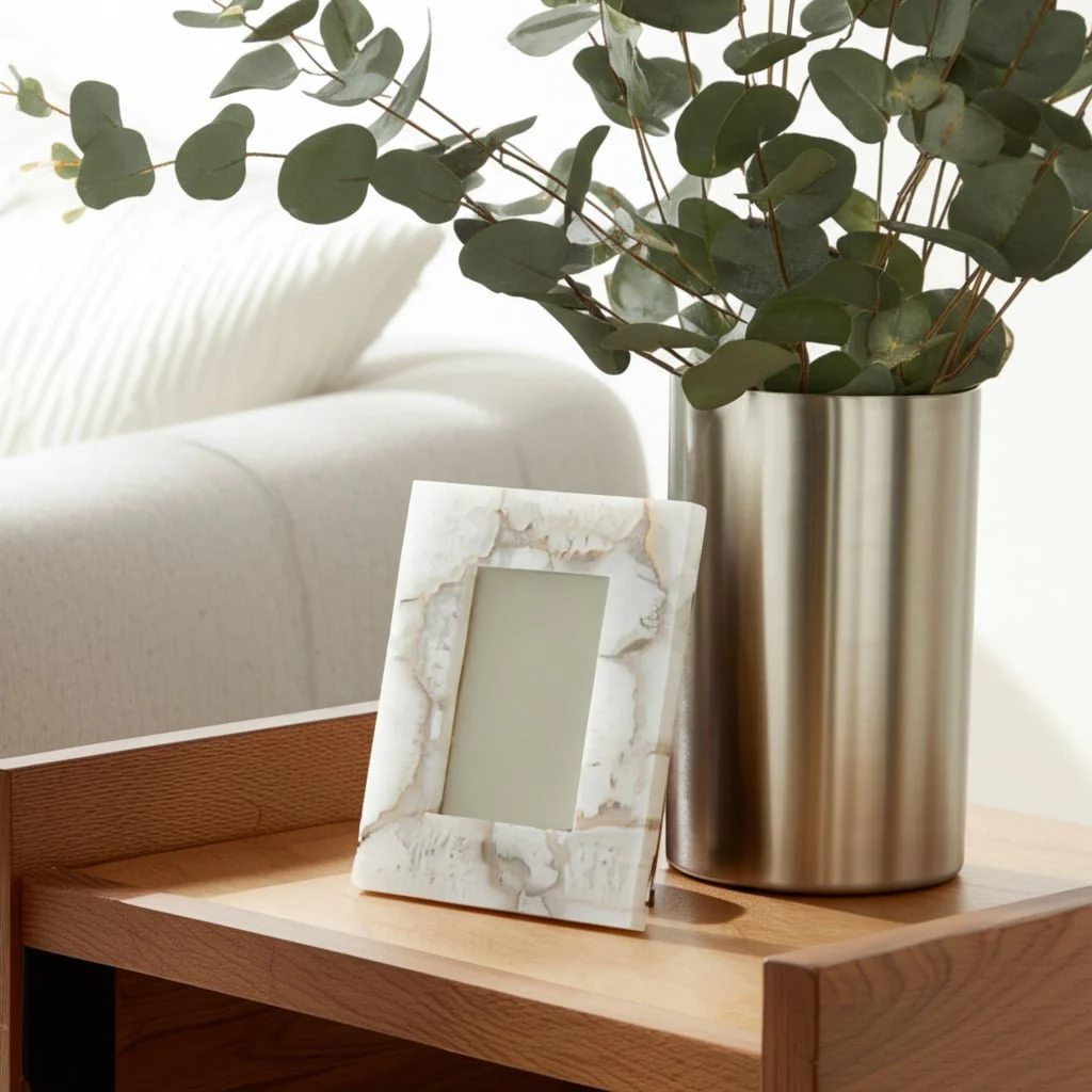 4x6 Agate Photo Frame, White - Image 6