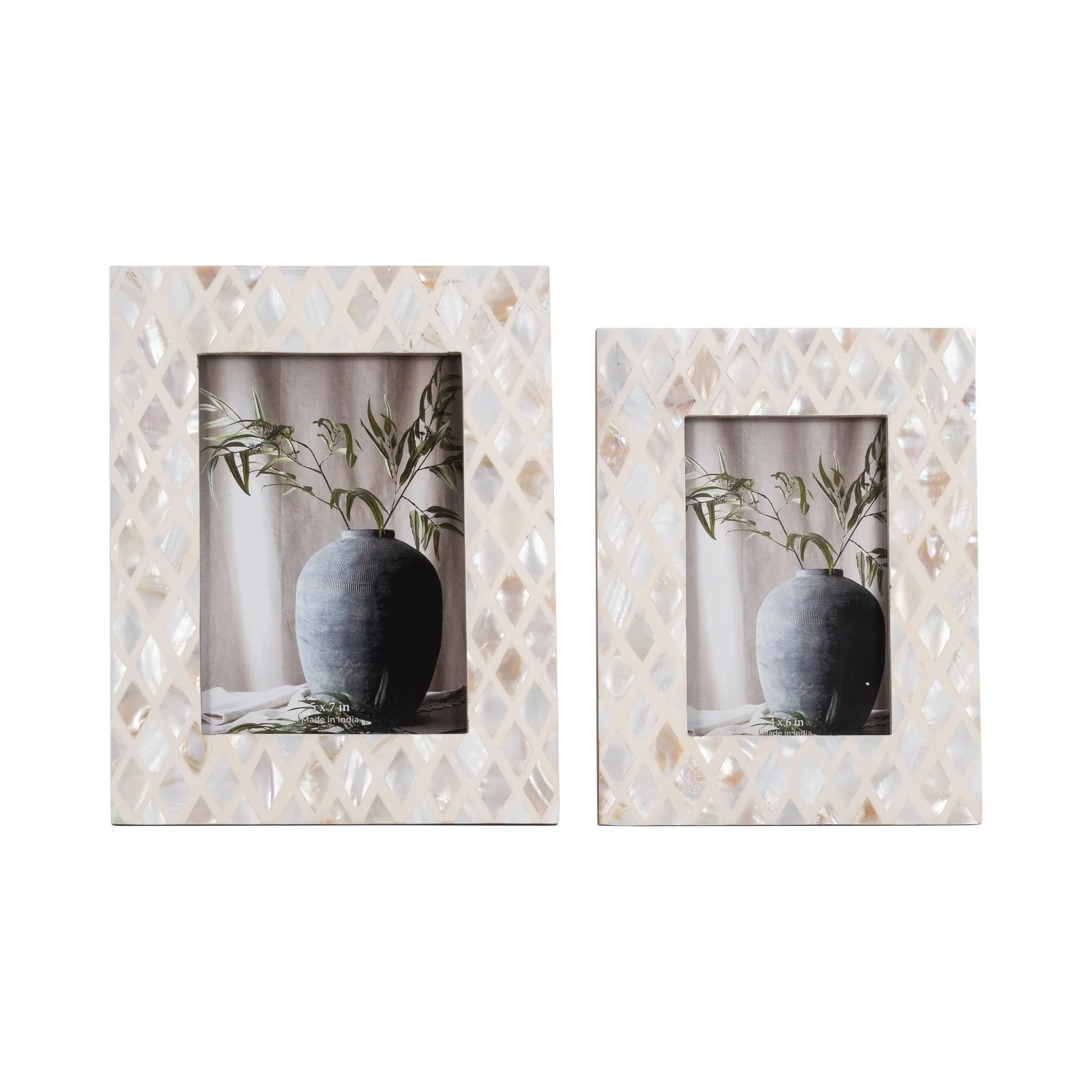4x6 Capiz Diamond Photo Frame, Multi - Image 6