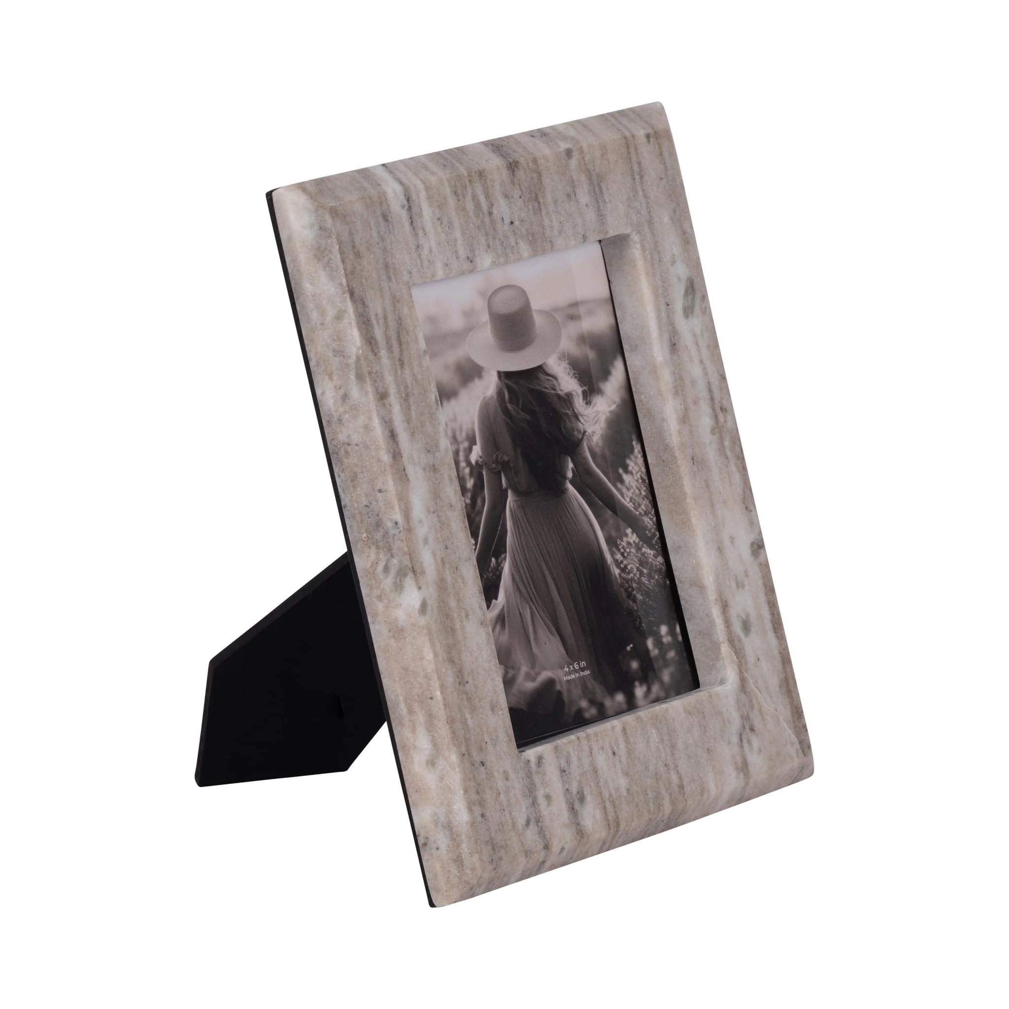 4x6 Curved Marble Photo Frame, Mocha - Image 2