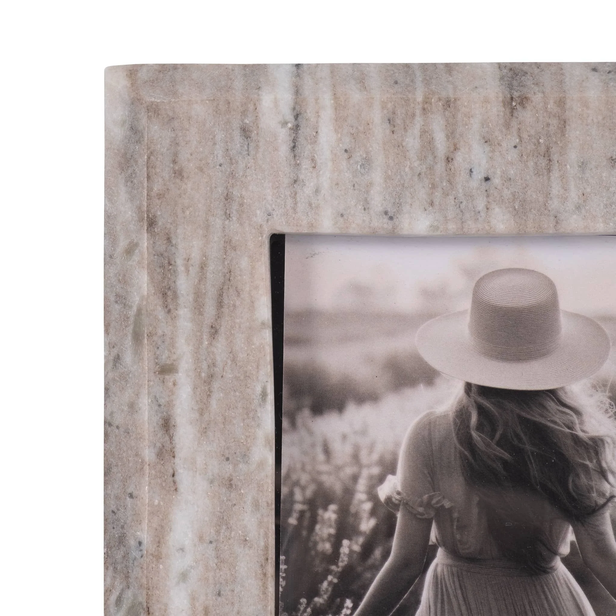 4x6 Curved Marble Photo Frame, Mocha - Image 4